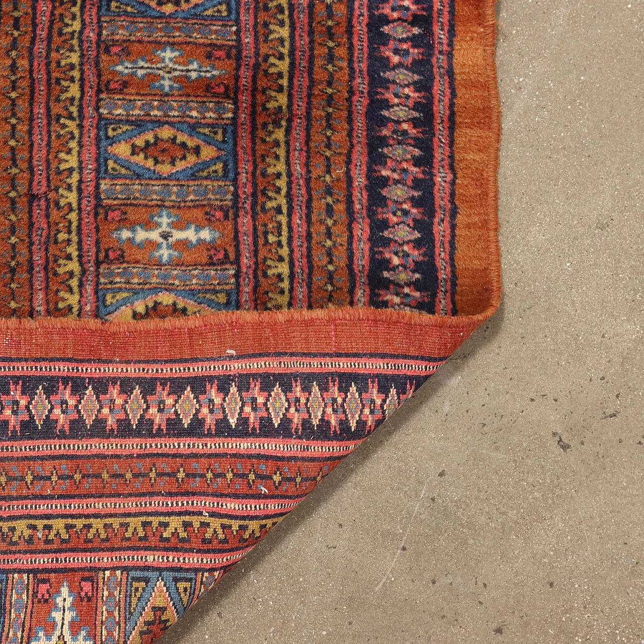 Tappeto Bukhara arancione a nodo fine in cotone e lana 8