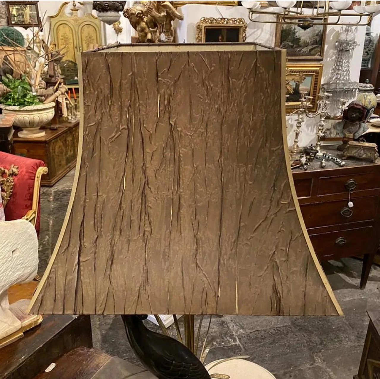 Lampada da tavolo Airone in ottone di Lanciotto Galeotti, anni '50 5