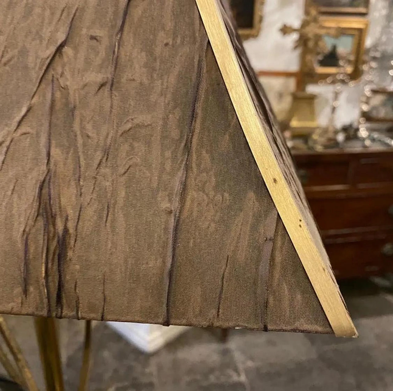 Lampada da tavolo Airone in ottone di Lanciotto Galeotti, anni '50 8