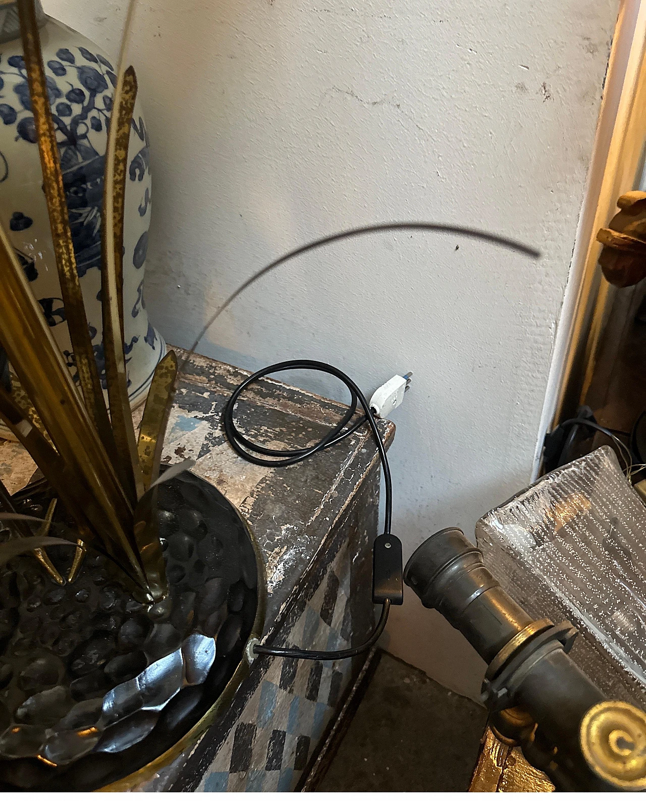 Lampada da tavolo Airone in ottone di Lanciotto Galeotti, anni '50 13