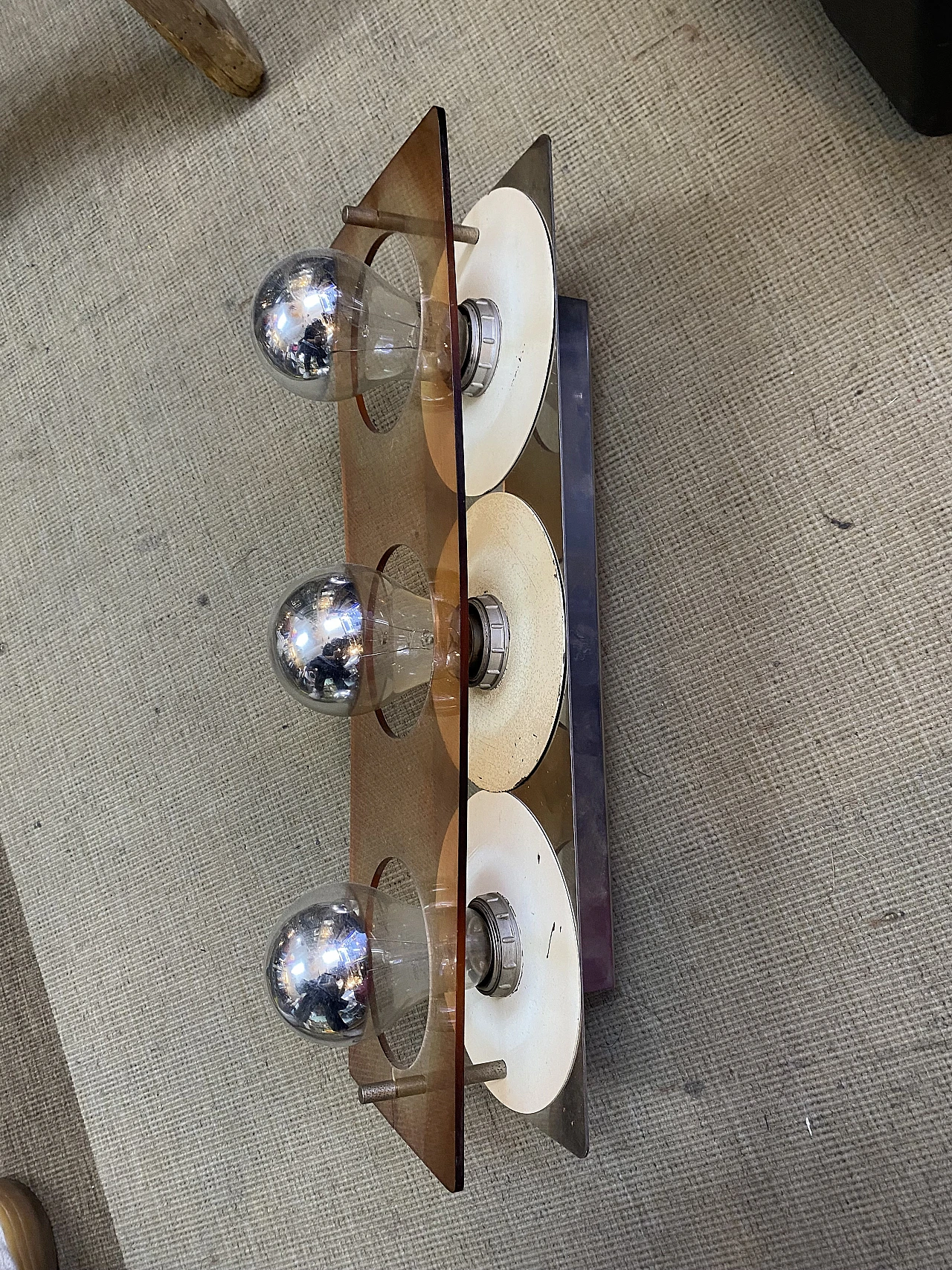 3 Metal and plexiglass wall sconces by J. Trocmé for Oxar, 1970s 2