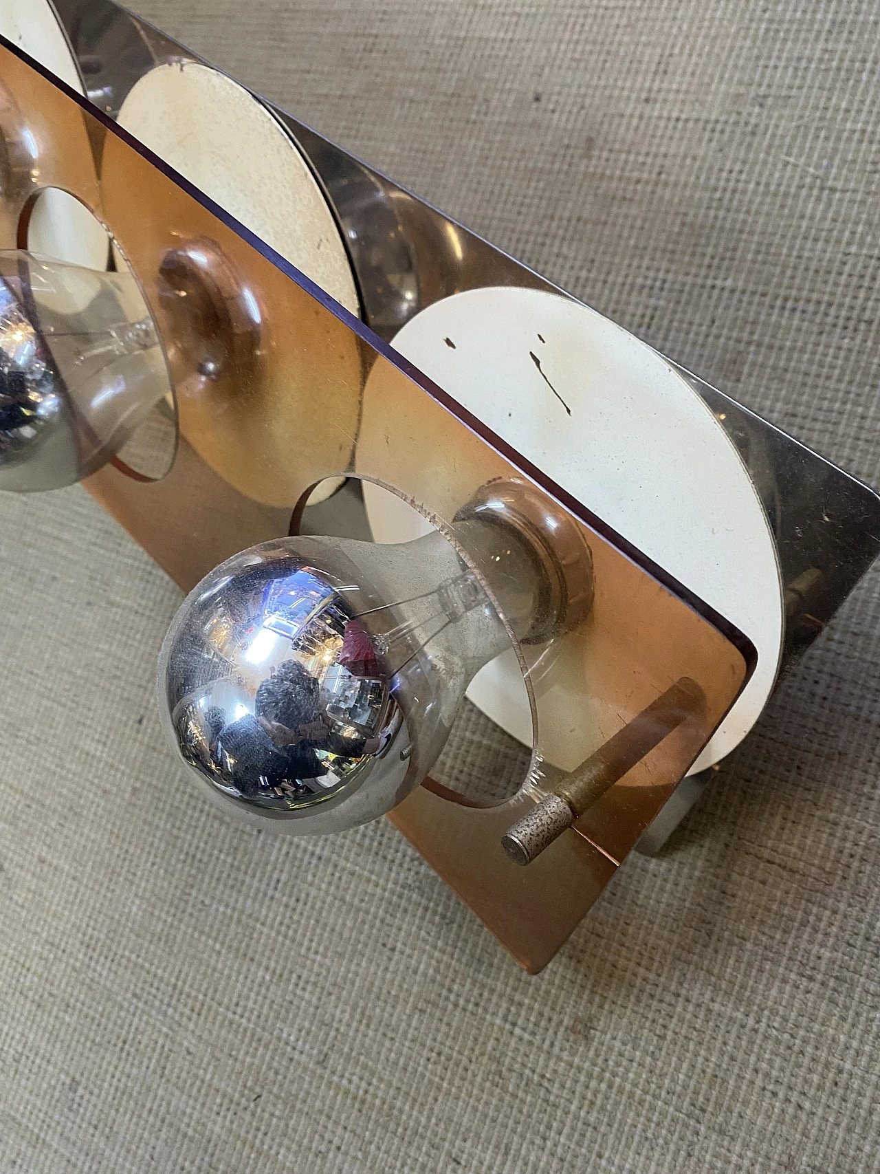 3 Metal and plexiglass wall sconces by J. Trocmé for Oxar, 1970s 7