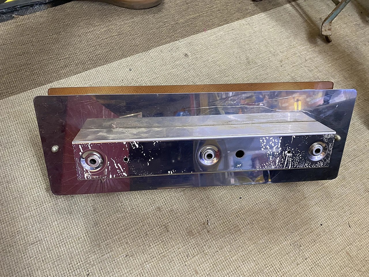 3 Metal and plexiglass wall sconces by J. Trocmé for Oxar, 1970s 8