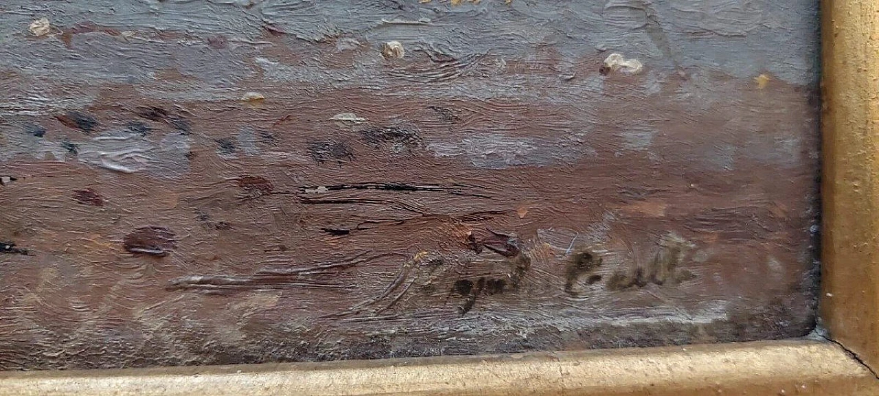 Augusto Corelli, pescatori, dipinto a olio su tavola, fine '800 5