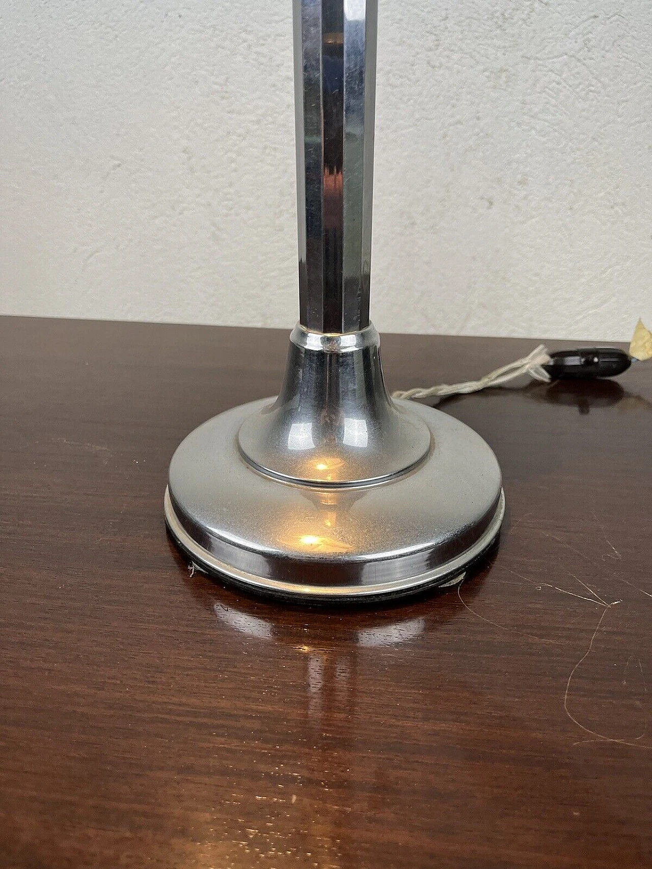 Lampada da tavolo Art Déco in acciaio e vetro di Pirouette, anni '30 7