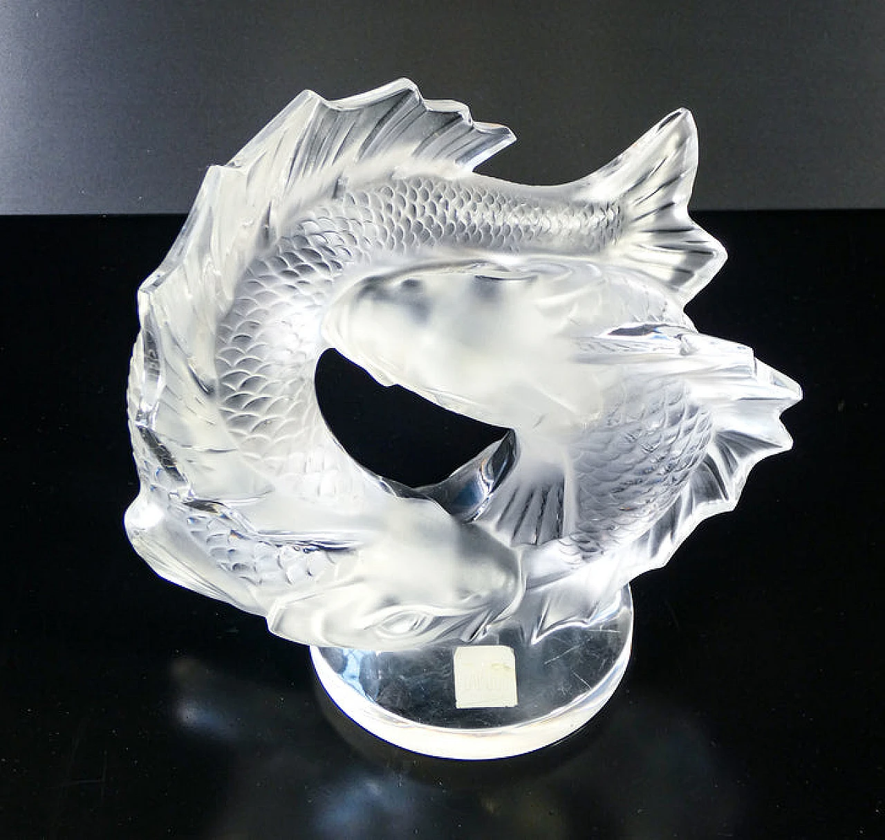 Crystal sculpture of pair of koi carp by Lalique, 1970s 4