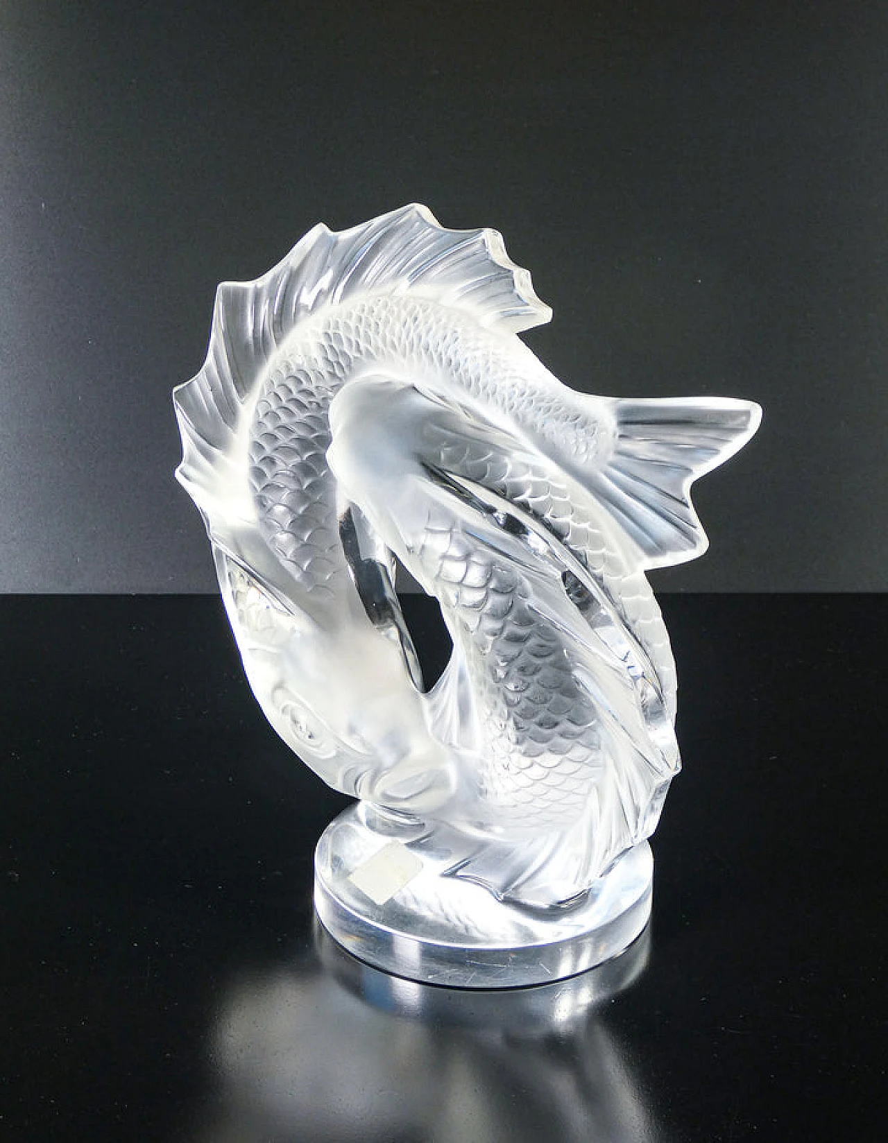 Crystal sculpture of pair of koi carp by Lalique, 1970s 7