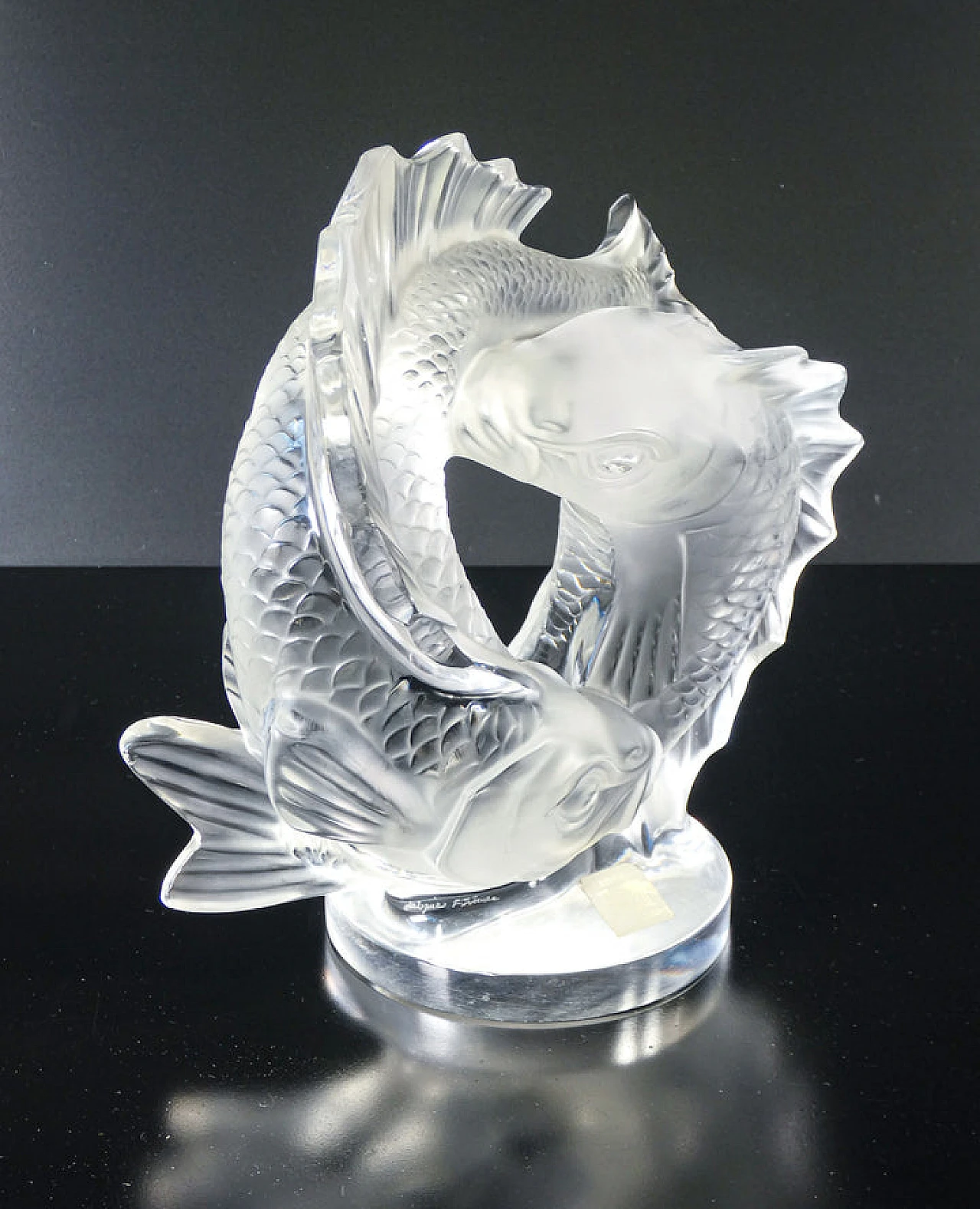 Crystal sculpture of pair of koi carp by Lalique, 1970s 11