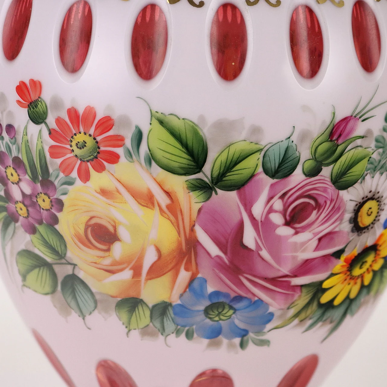 Vaso in cristallo di Boemia policromo di Manifattura Moser 3