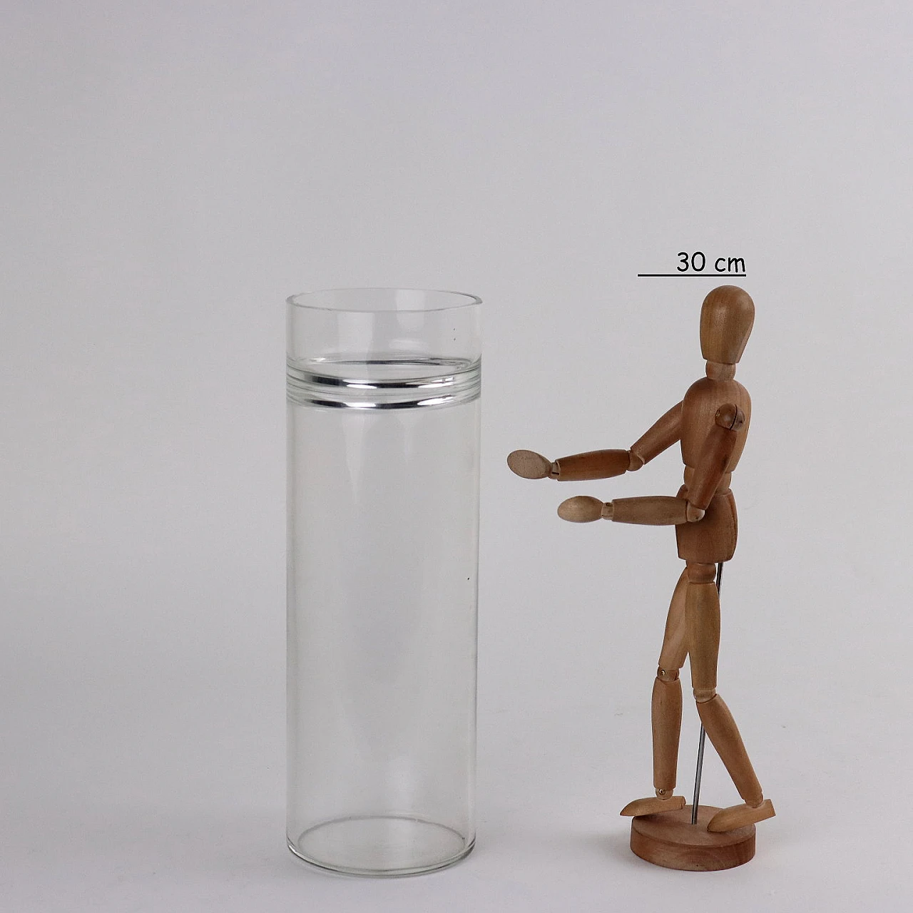 Vaso cilindrico in vetro di Murano di Manifattura Barbini, anni '80 2