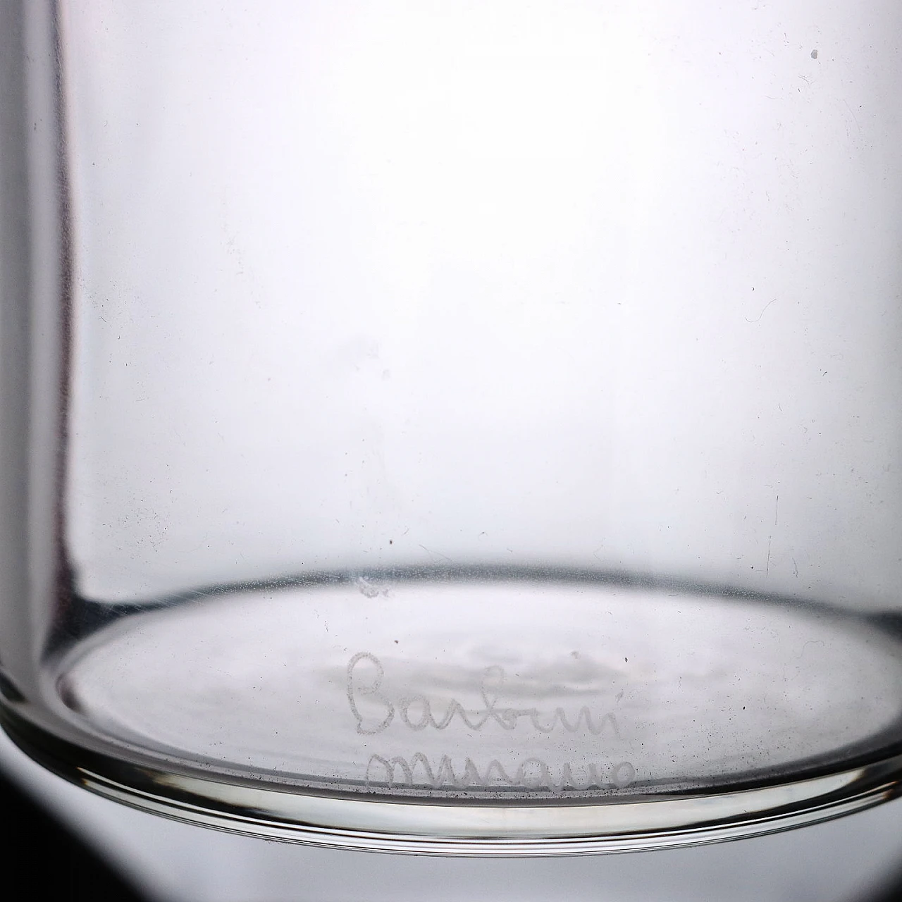 Vaso cilindrico in vetro di Murano di Manifattura Barbini, anni '80 7