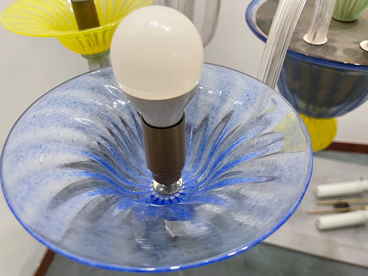 Multicolored Murano glass chandelier, 1980s 4