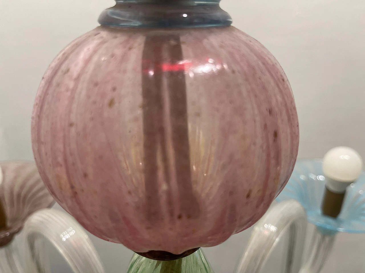 Multicolored Murano glass chandelier, 1980s 7