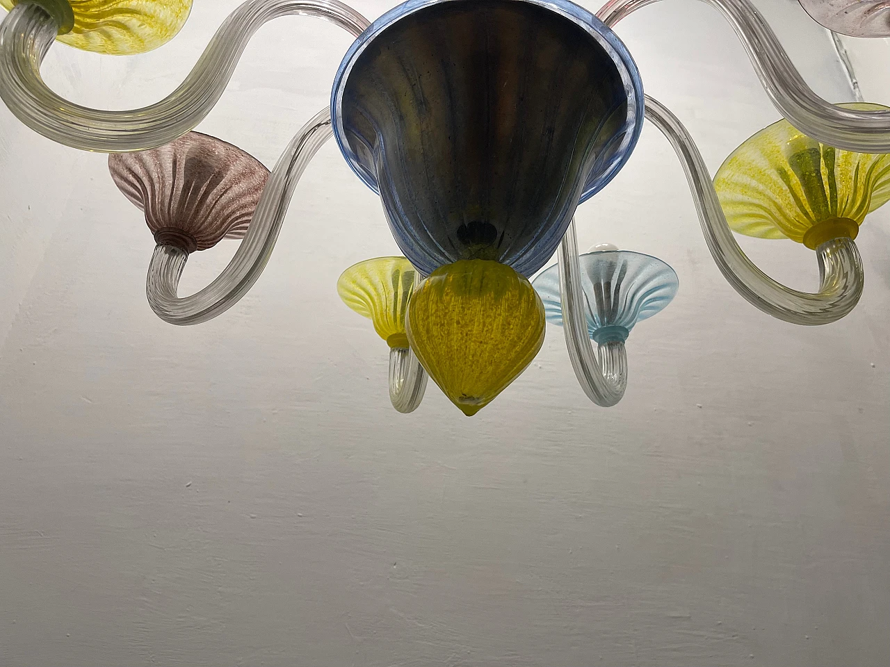 Multicolored Murano glass chandelier, 1980s 8