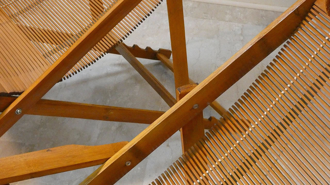 Sedia a sdraio pieghevole e chaise longue in bambù, anni '50 12