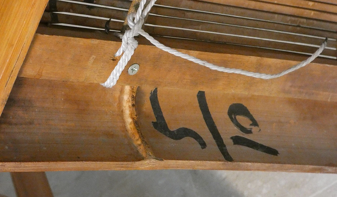 Sedia a sdraio pieghevole e chaise longue in bambù, anni '50 20