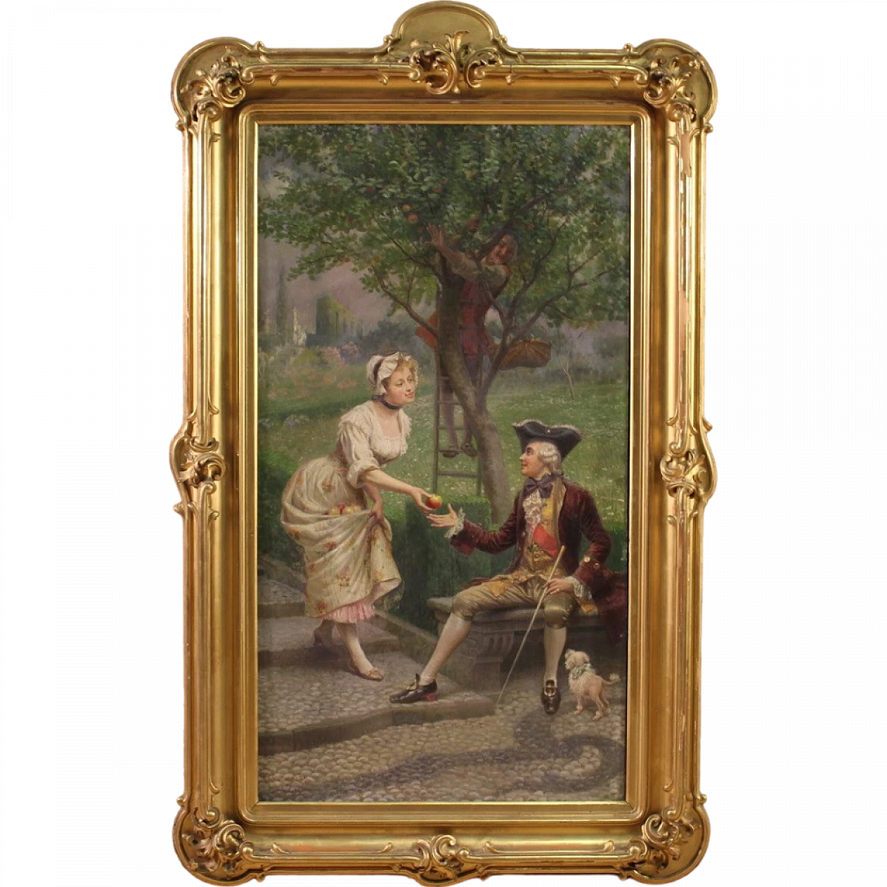 G. Mantegazza, scena galante, dipinto a olio su tela, '800 16