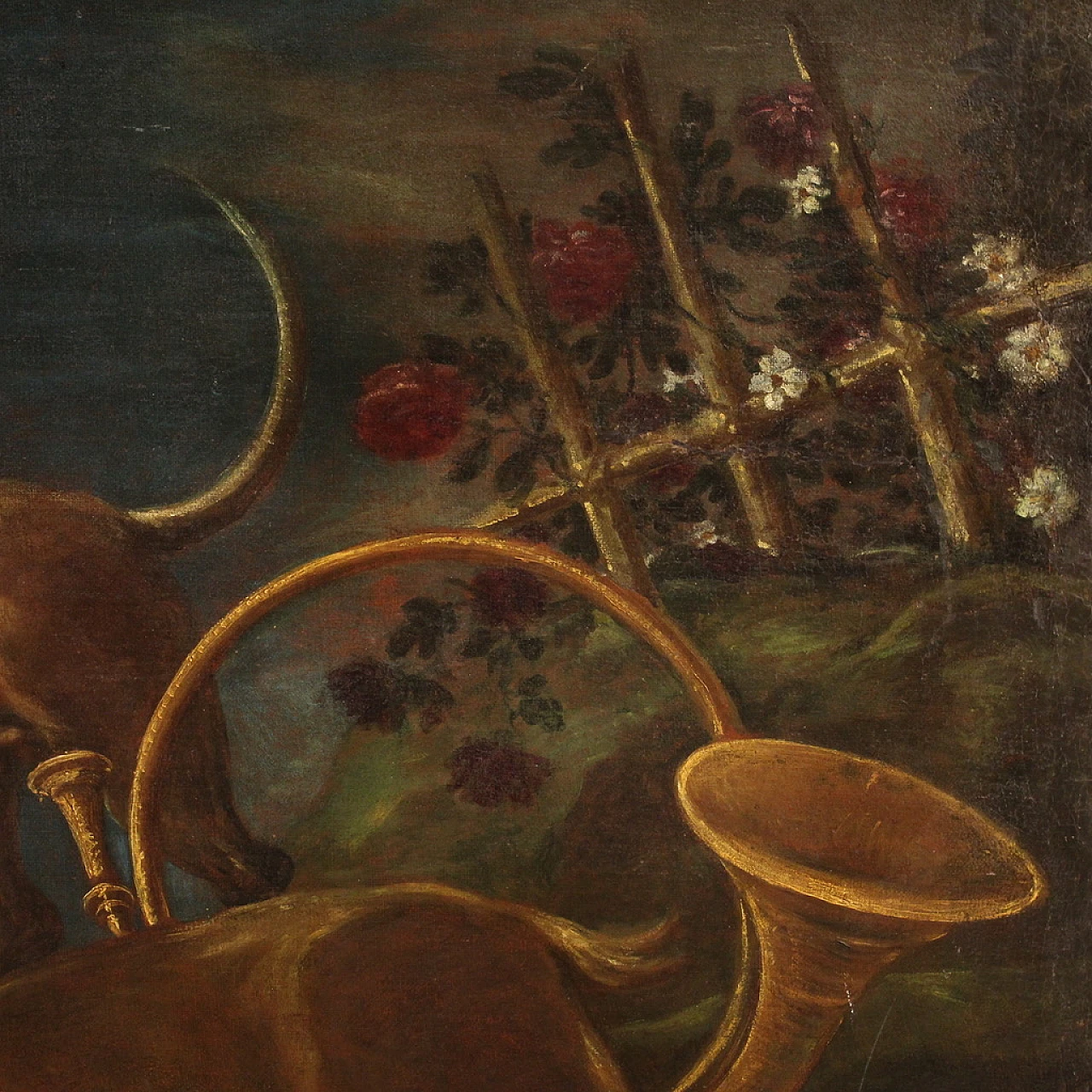 Scena di caccia, dipinto a olio su tela, seconda metà del '700 11