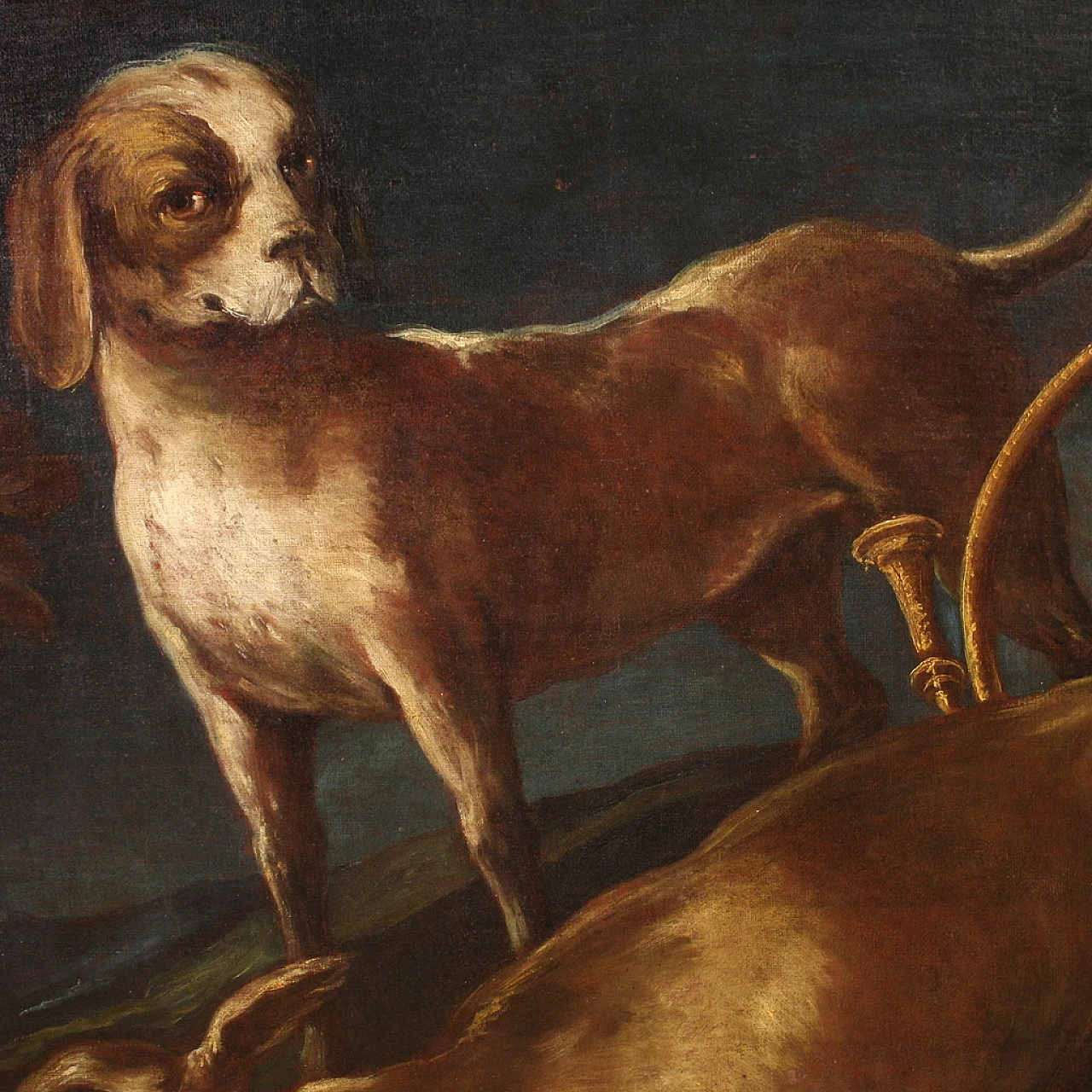 Scena di caccia, dipinto a olio su tela, seconda metà del '700 14