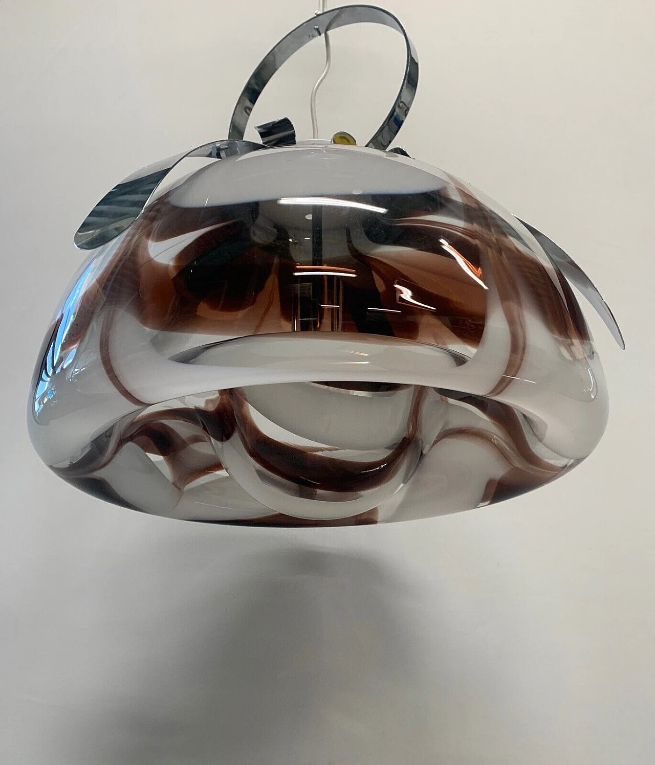 Chandelier with chromed structure, 70s 5