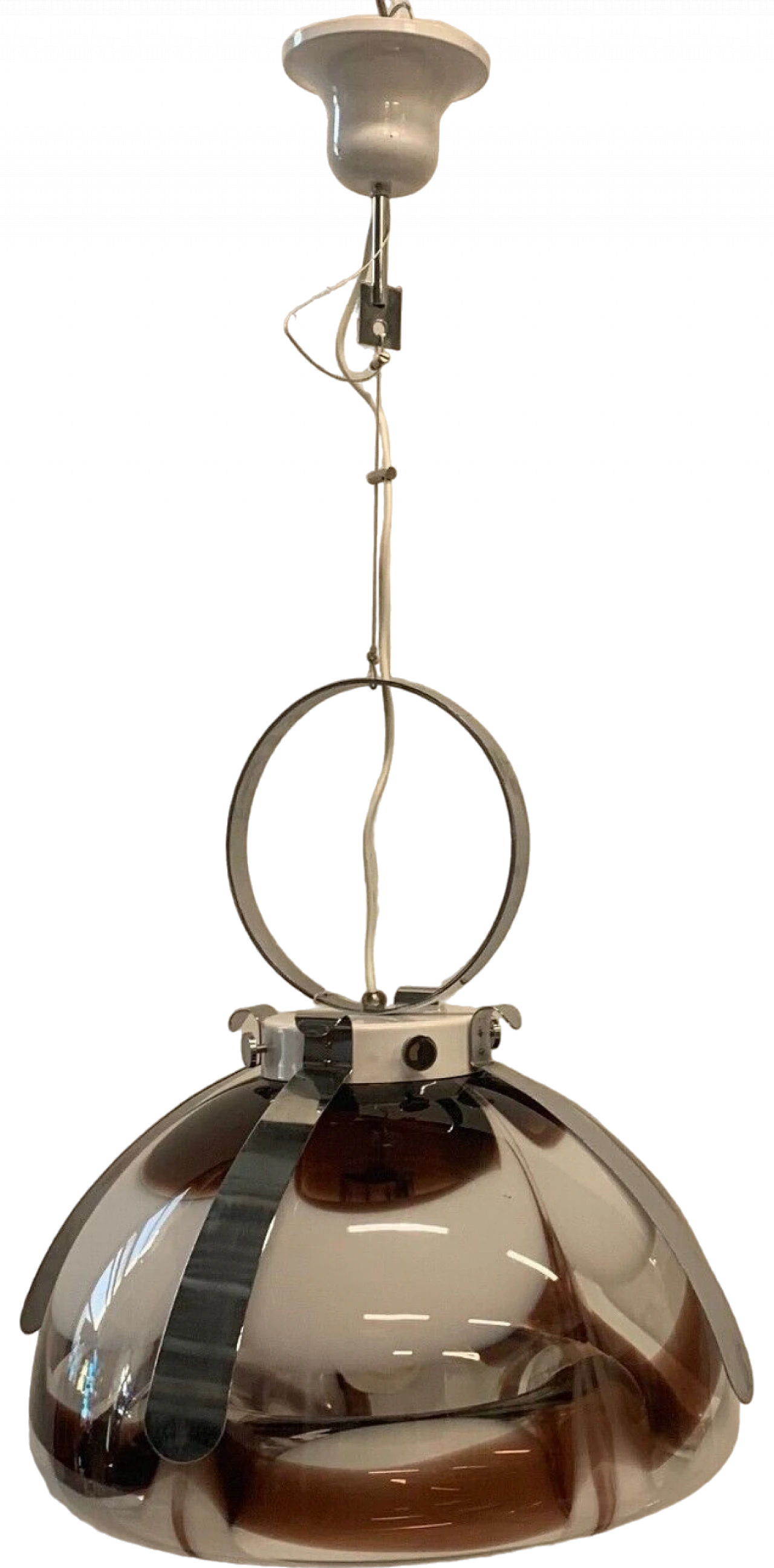 Chandelier with chromed structure, 70s 7