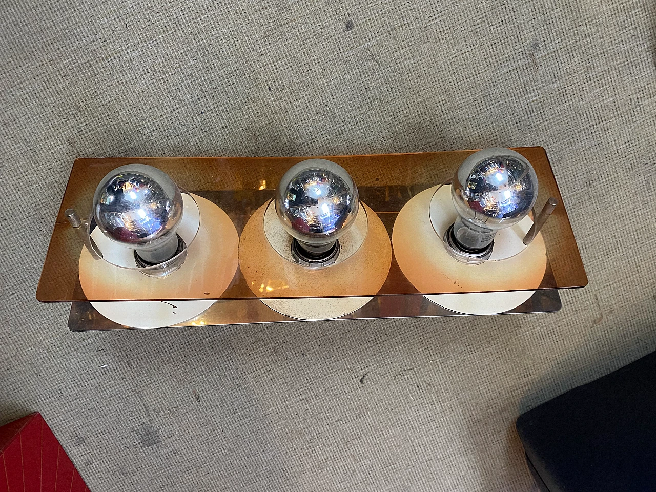 3 Metal and plexiglass wall sconces by J. Trocmé for Oxar, 1970s 3