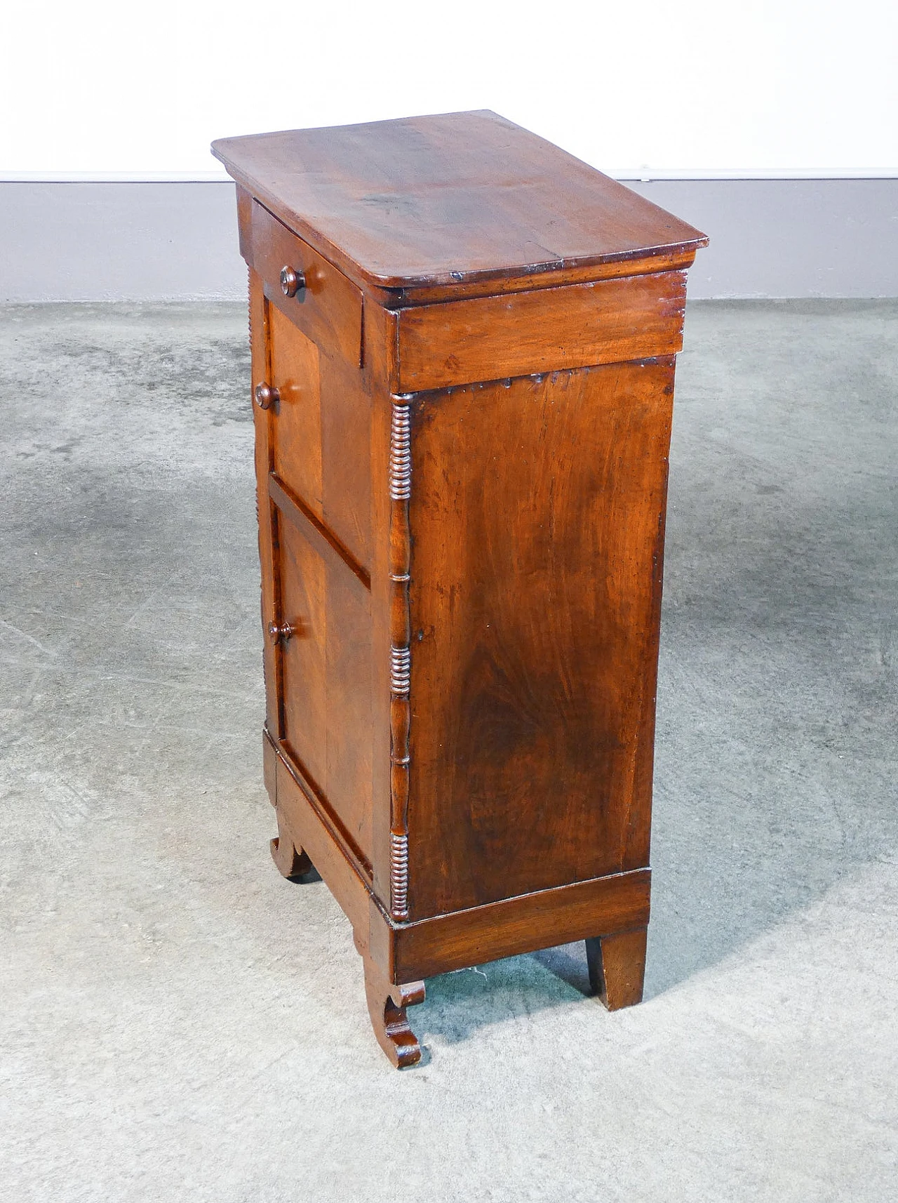Charles X solid walnut bedside table, mid 19th century 3