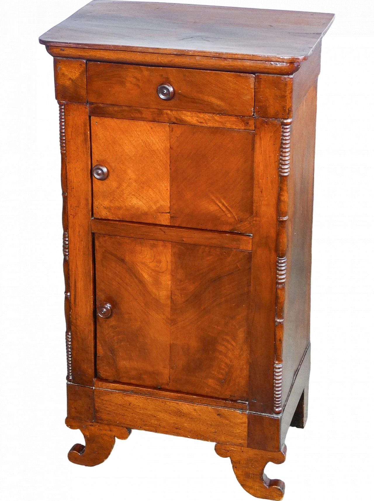 Charles X solid walnut bedside table, mid 19th century 11