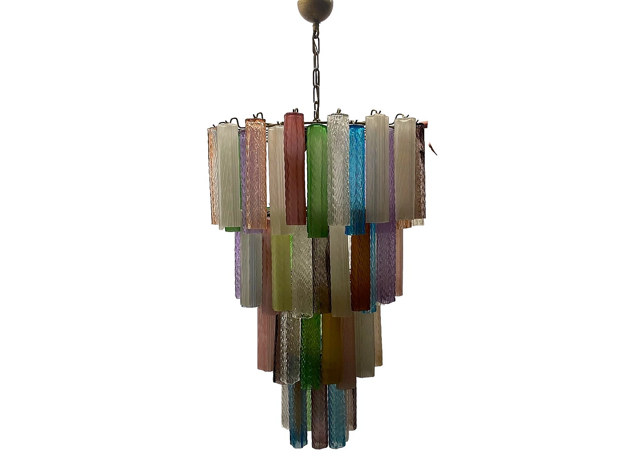 Pop Art chandelier with multicoloured Murano glass tubes, 1970s 12