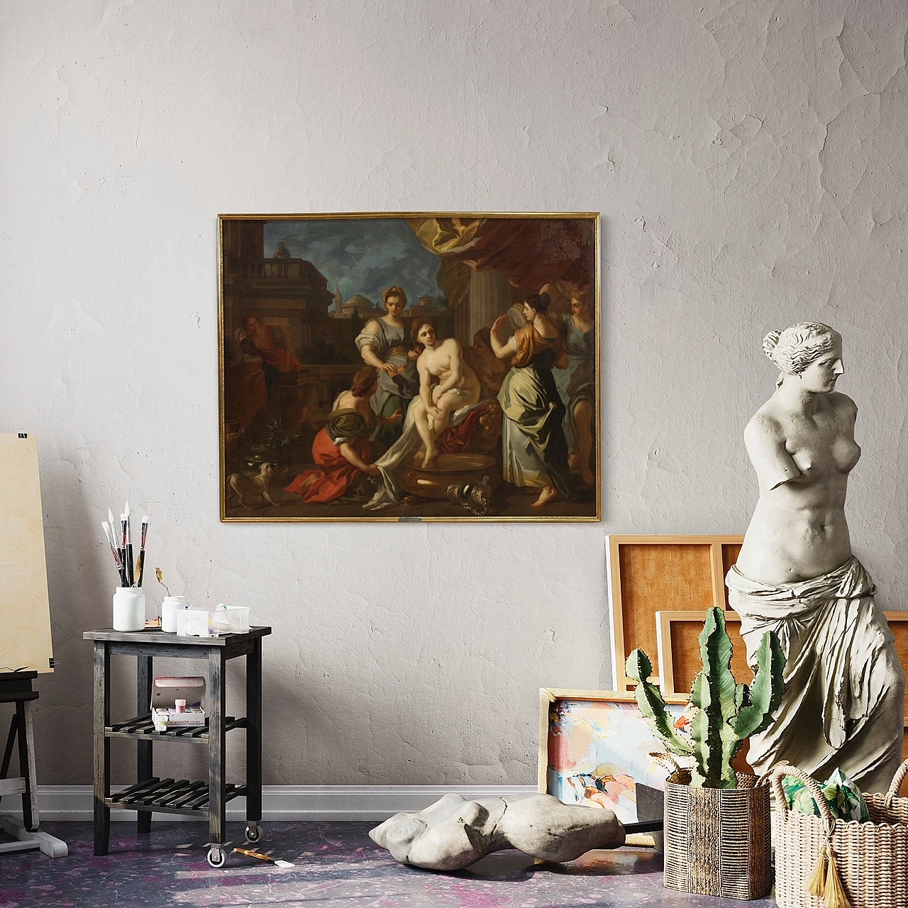 Betsabea al bagno, olio su tela, '700 15
