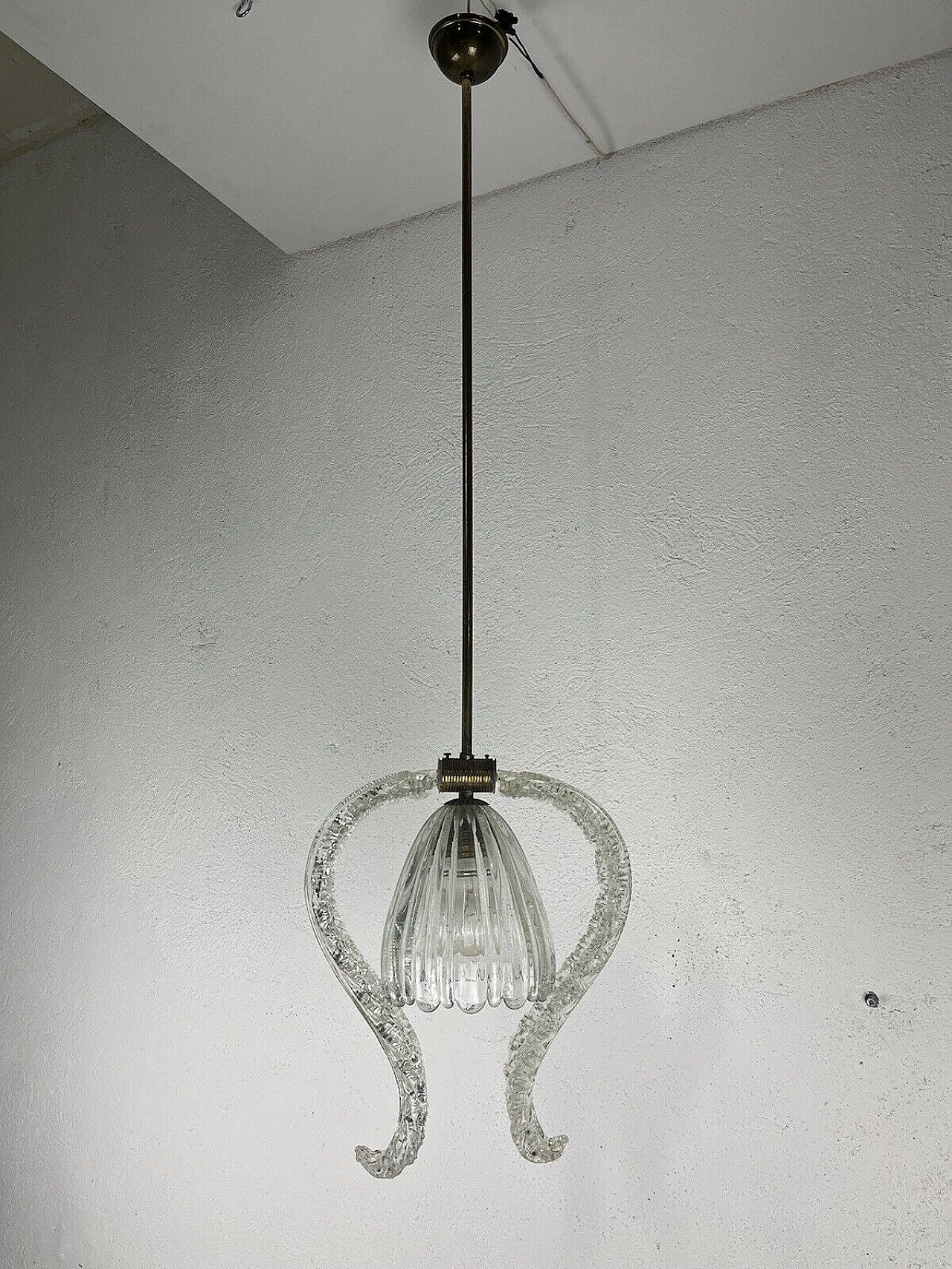 Lampadario in vetro di Murano di Barovier & Toso, anni '50 1