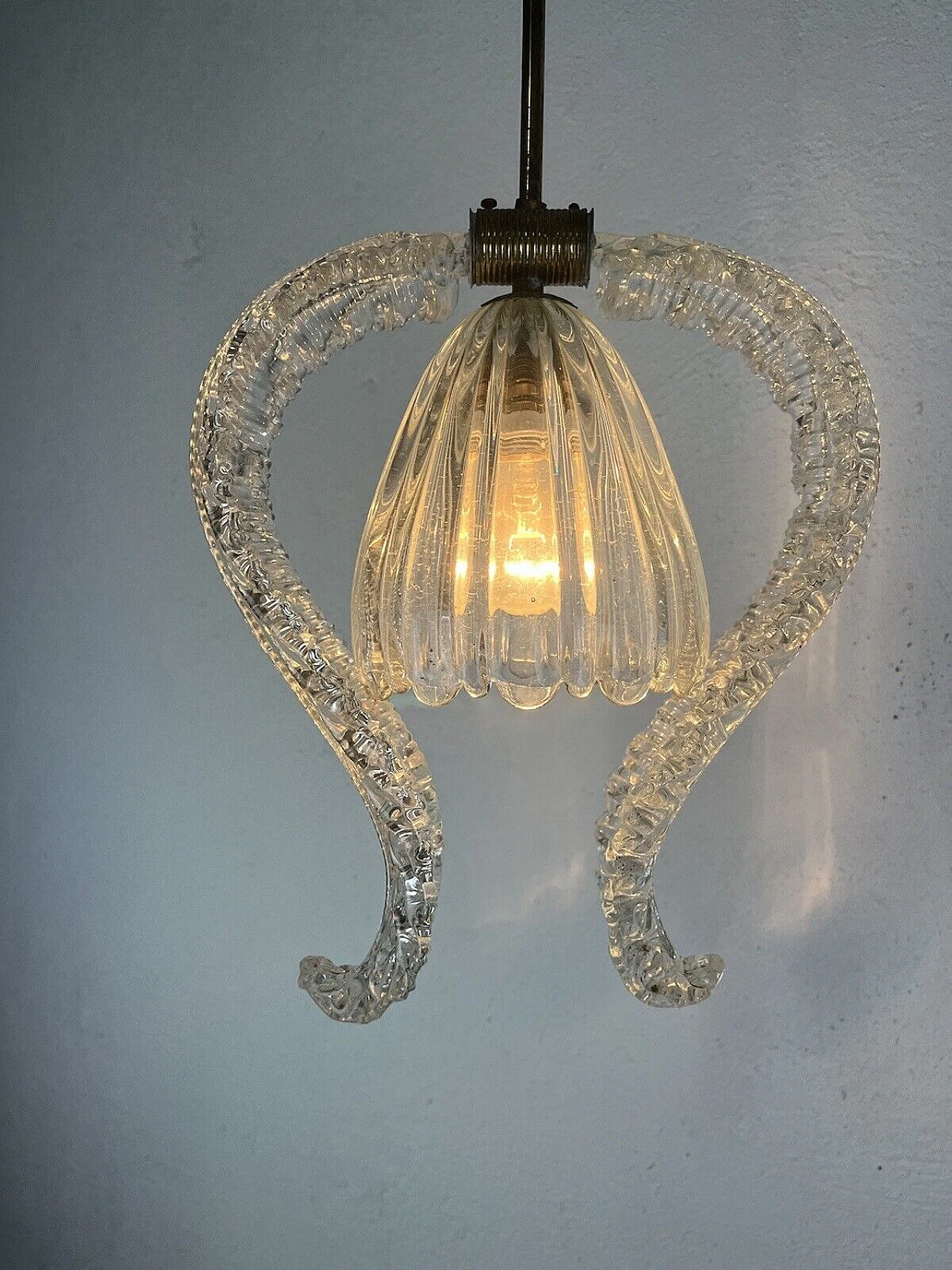 Lampadario in vetro di Murano di Barovier & Toso, anni '50 4