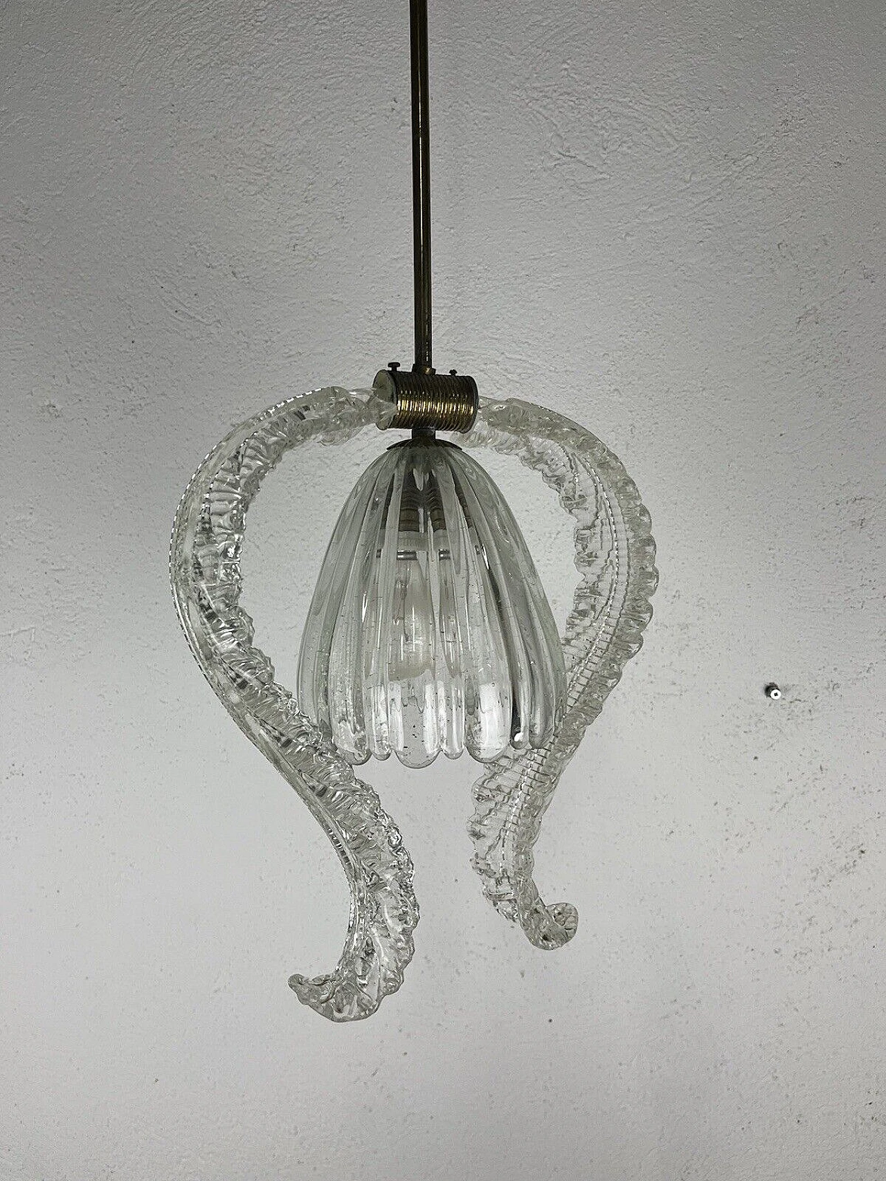 Lampadario in vetro di Murano di Barovier & Toso, anni '50 9