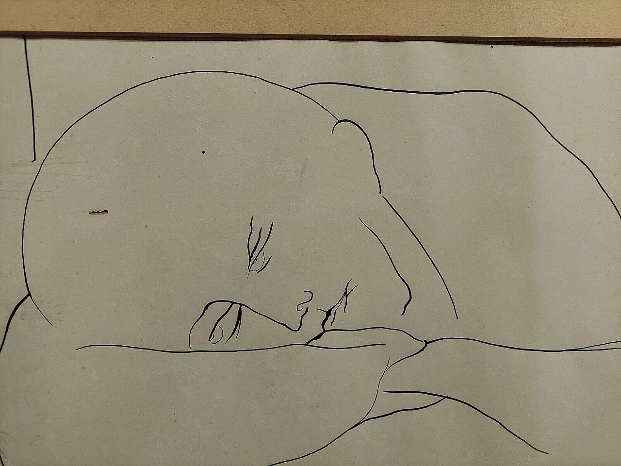 Antonio Manzi, figura, disegno a china su carta, 1970 6
