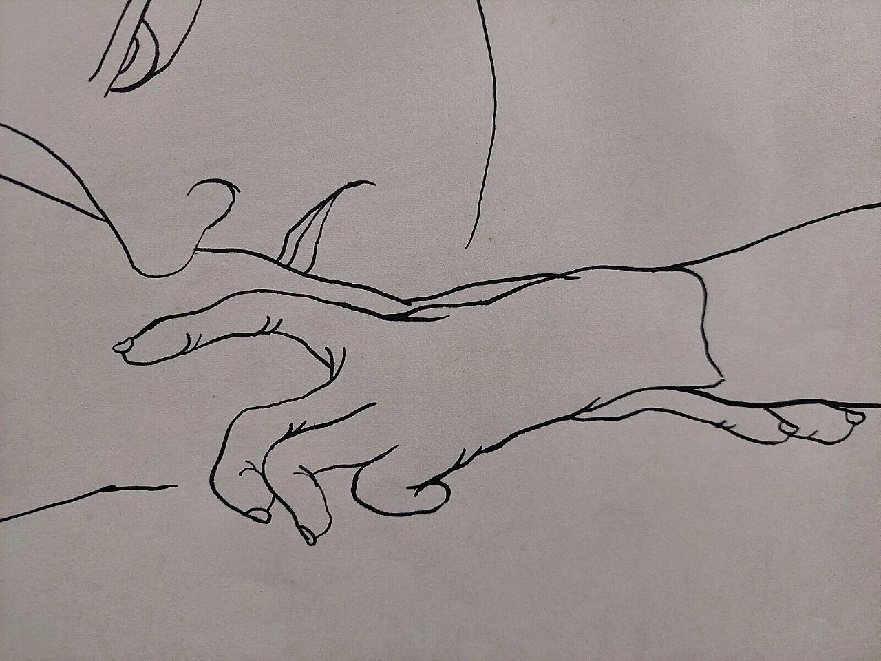 Antonio Manzi, ritratto, disegno a china su carta, 1970 4