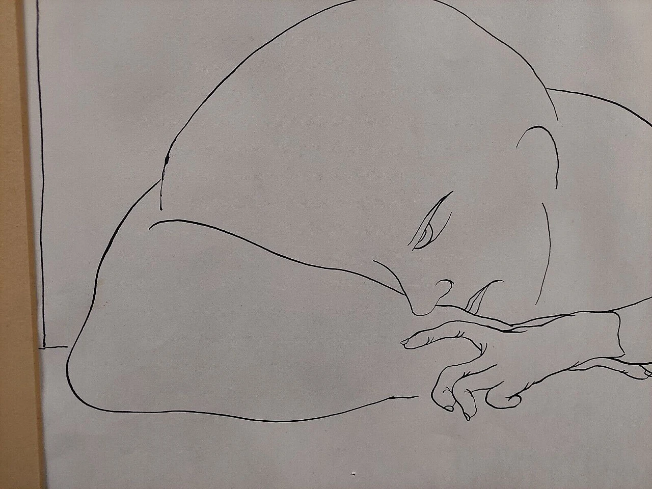 Antonio Manzi, ritratto, disegno a china su carta, 1970 5