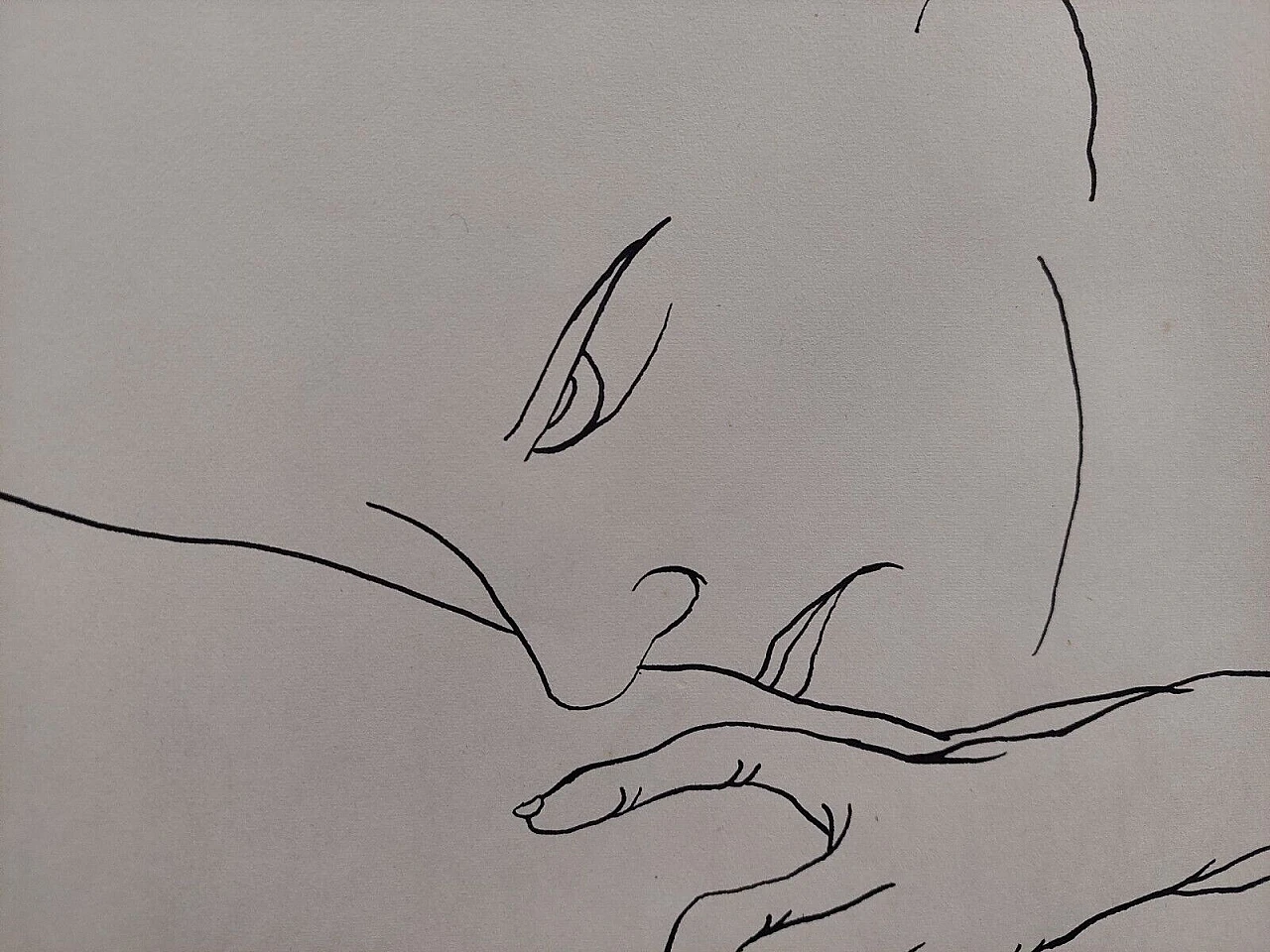 Antonio Manzi, ritratto, disegno a china su carta, 1970 6