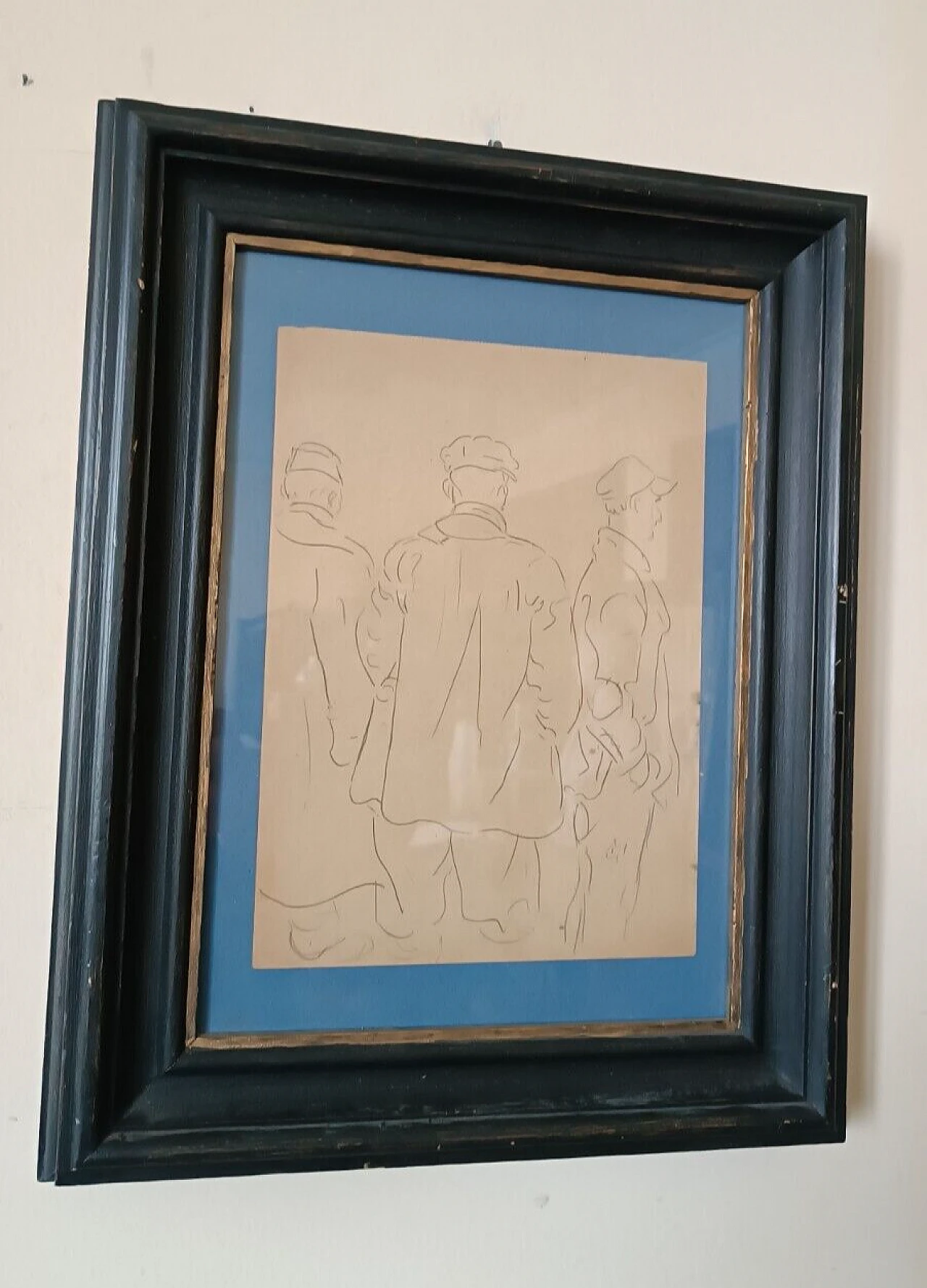 Mario Villani Marchi, figure, disegno a china su carta, anni '30 1