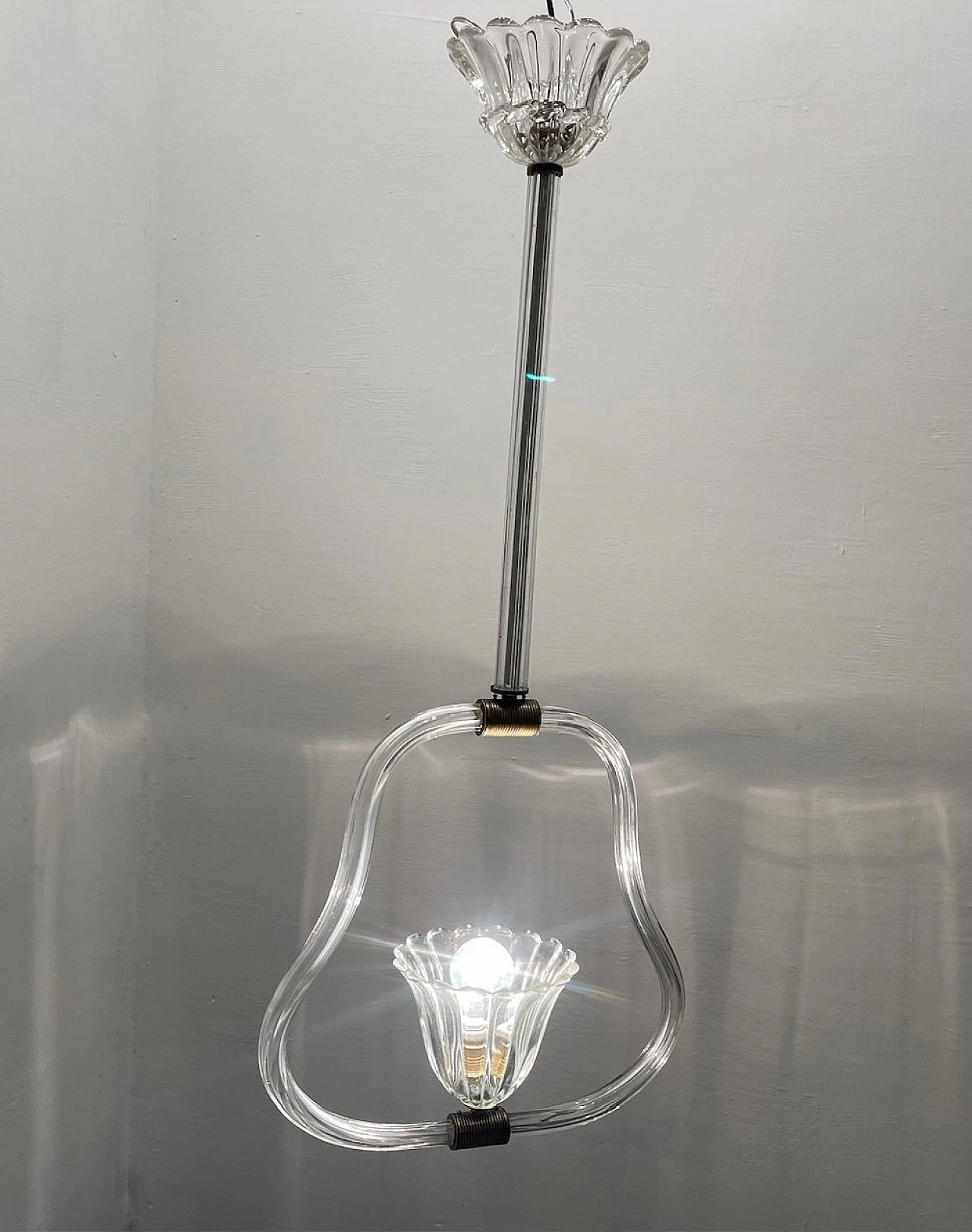 Italian Art Deco Murano Glass Ceiling Lamp from Barovier & Toso