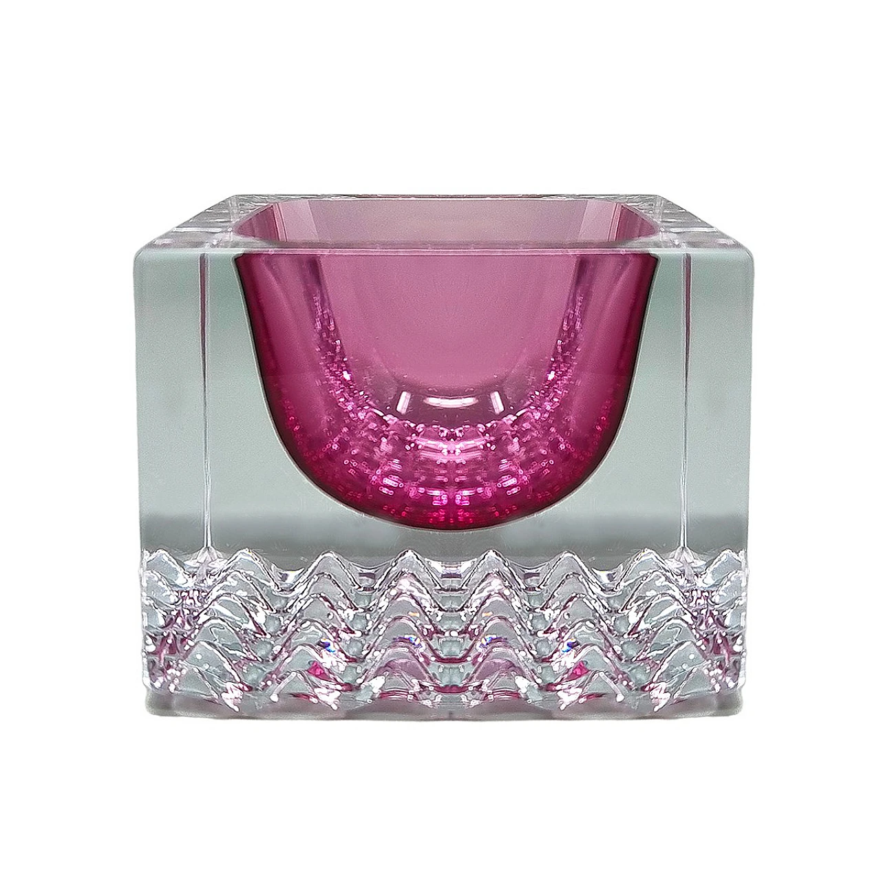 Pink Murano glass ashtray by Flavio Poli for Seguso, 1960s 1