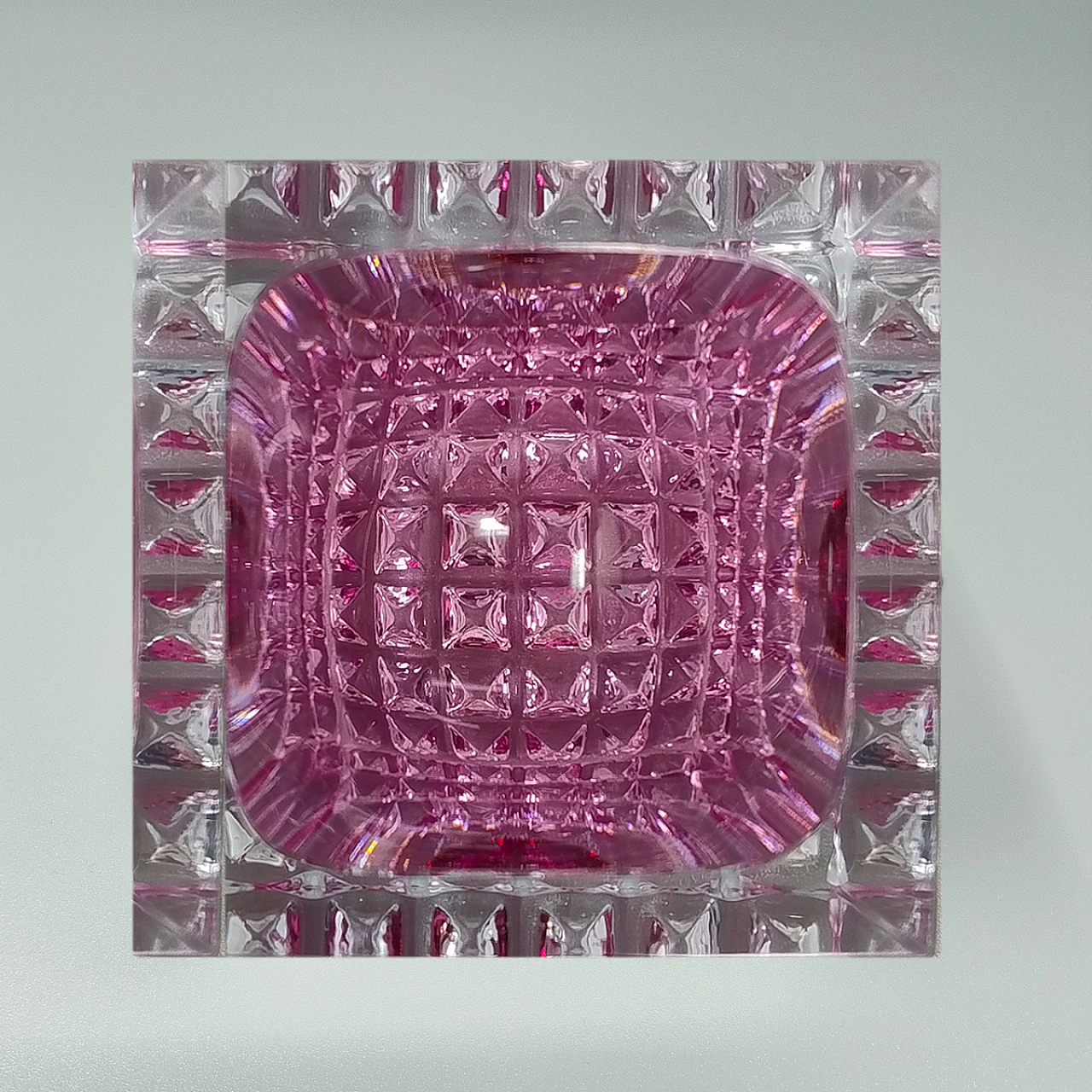 Pink Murano glass ashtray by Flavio Poli for Seguso, 1960s 5