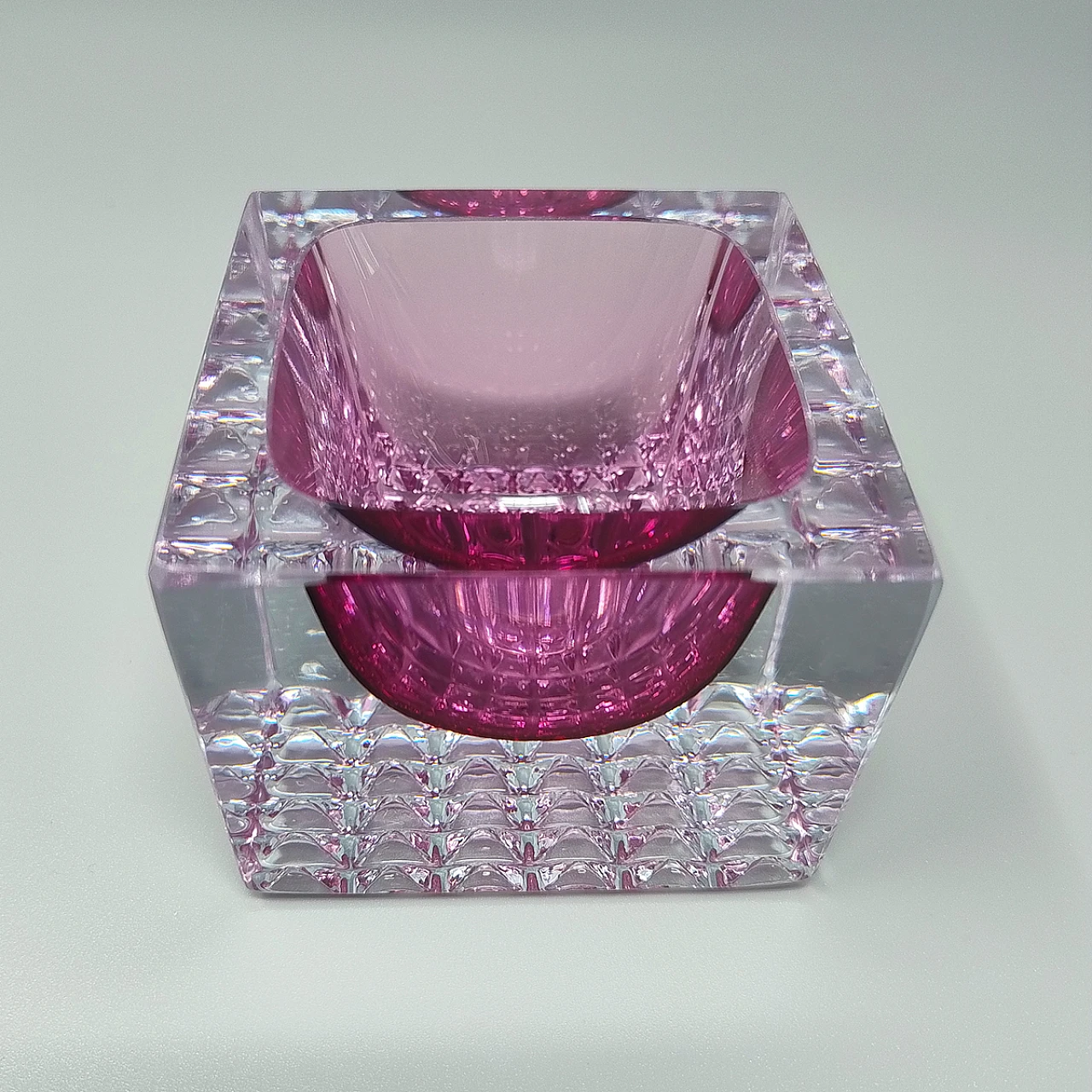 Pink Murano glass ashtray by Flavio Poli for Seguso, 1960s 6