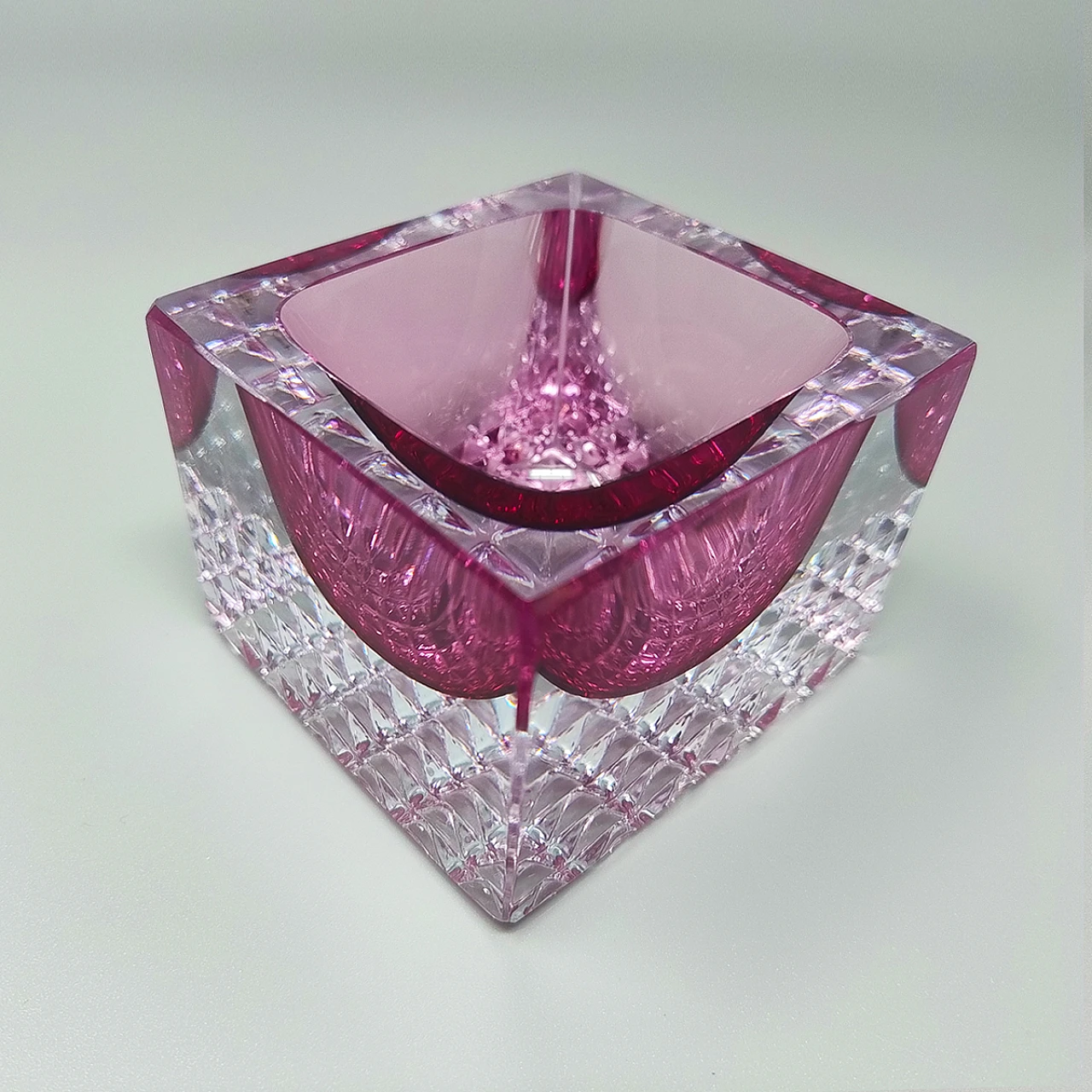 Pink Murano glass ashtray by Flavio Poli for Seguso, 1960s 7