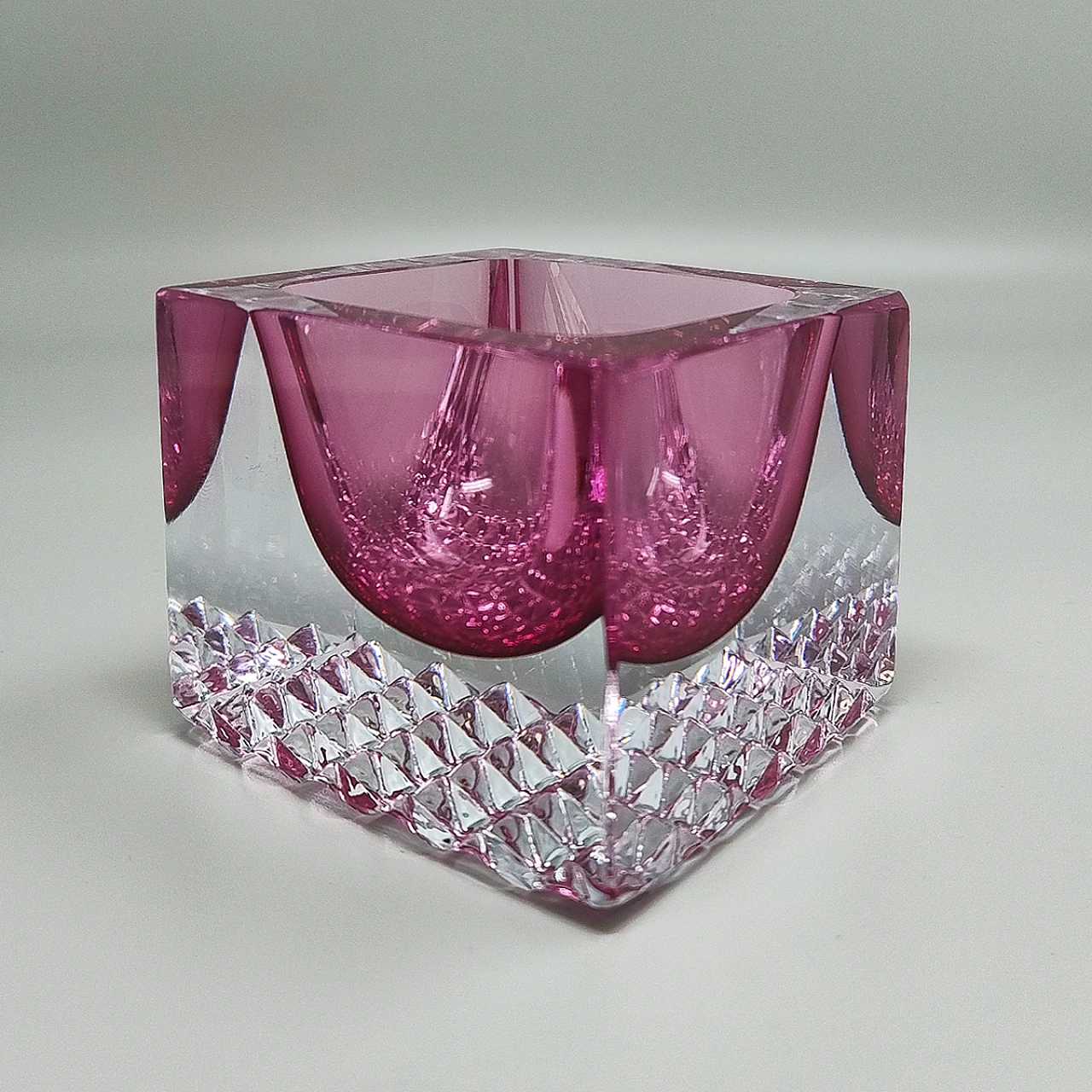 Pink Murano glass ashtray by Flavio Poli for Seguso, 1960s 8