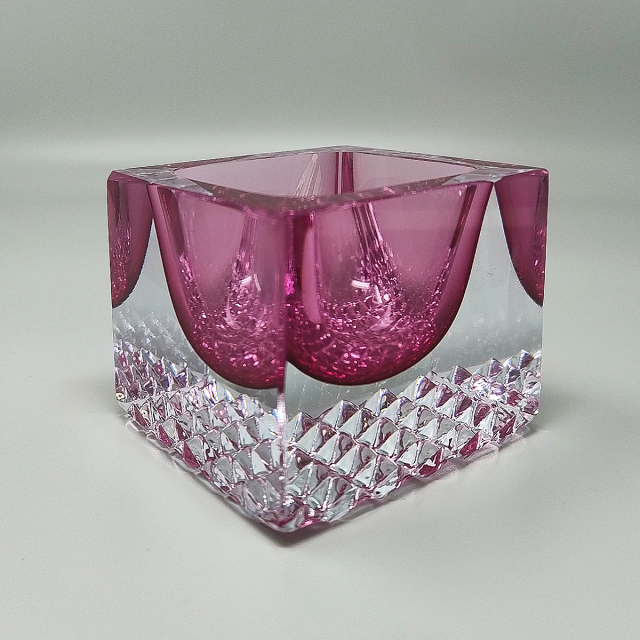 Pink Murano glass ashtray by Flavio Poli for Seguso, 1960s 9