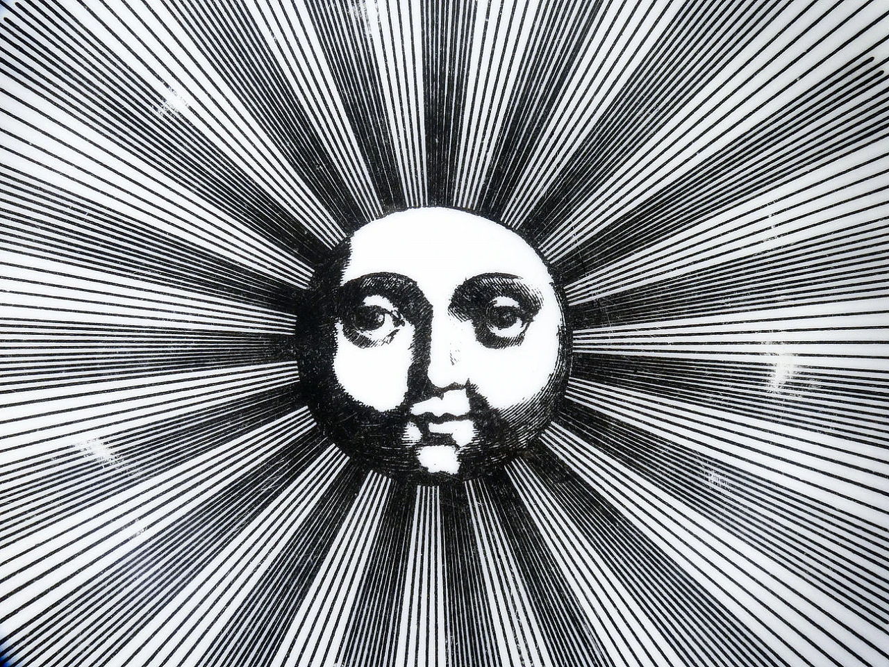 6 Soli e Lune porcelain plates by Piero Fornasetti, 1970s 3