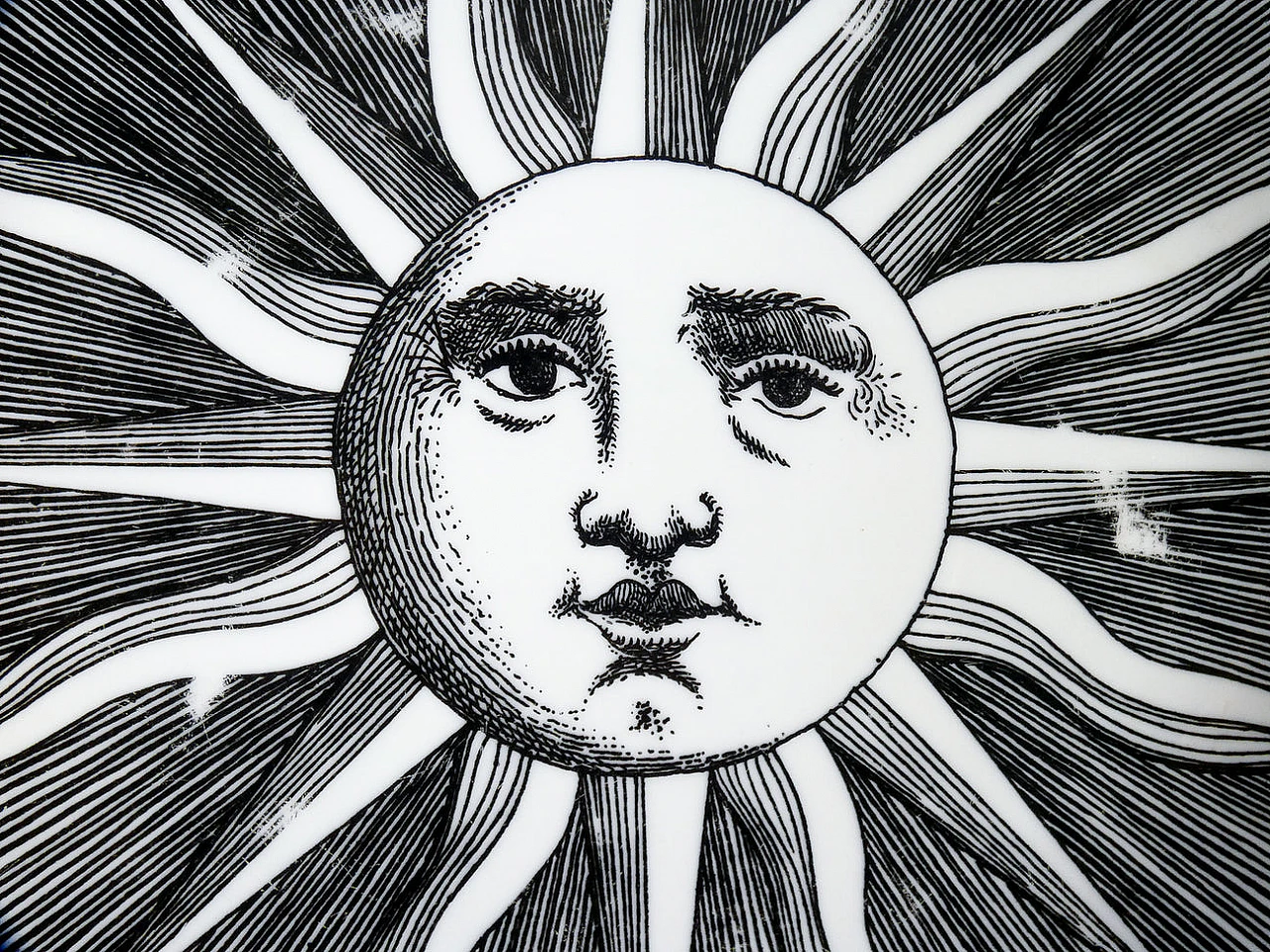 6 Soli e Lune porcelain plates by Piero Fornasetti, 1970s 9