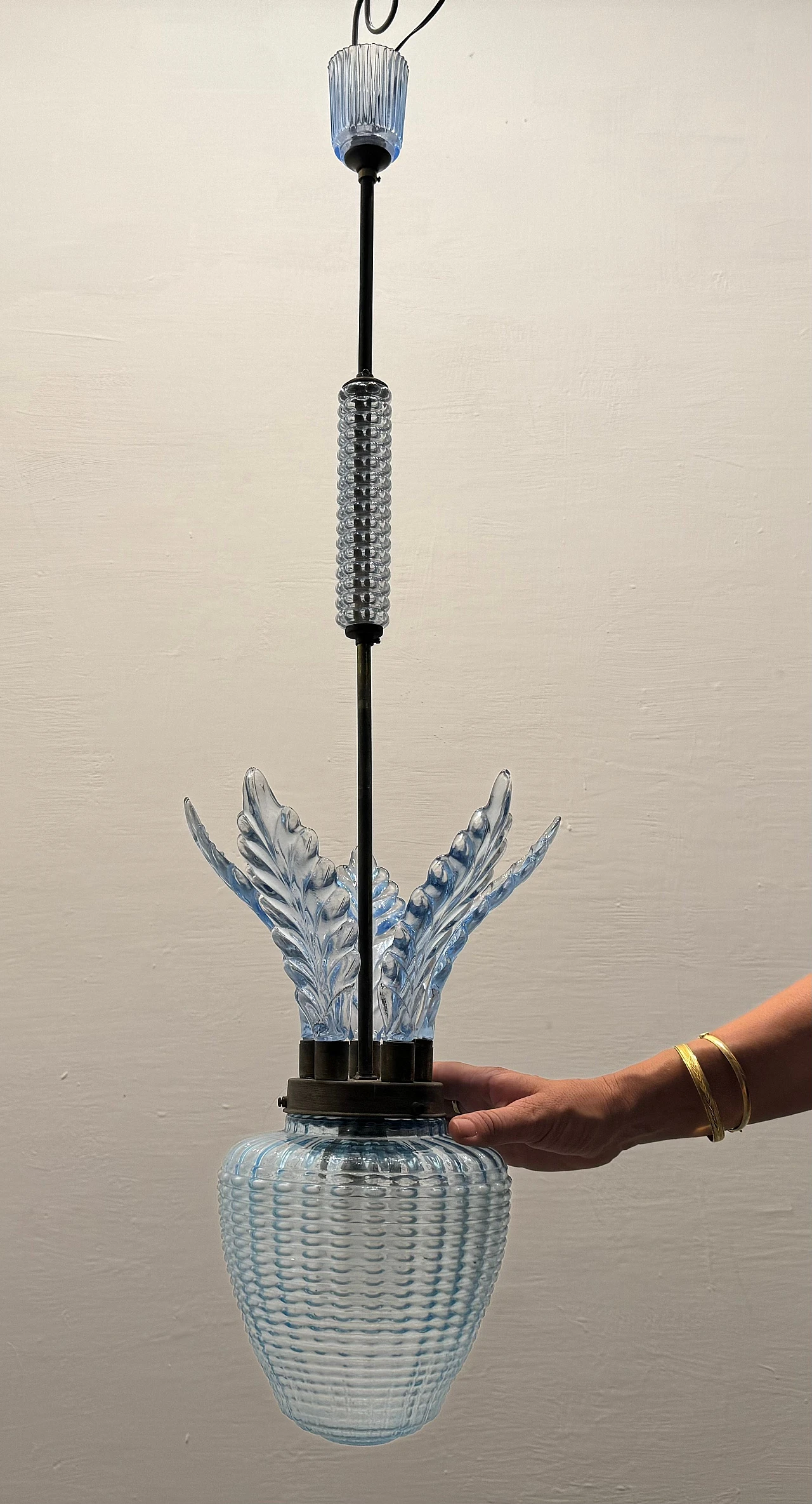 Murano glass chandelier attributed to Ercole Barovier, 1940s 3