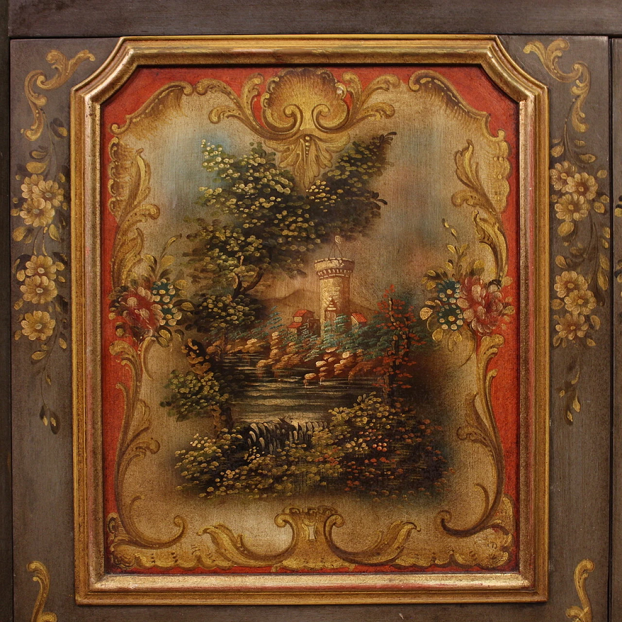 Lacquered and painted wooden sideboard, 1960s 12