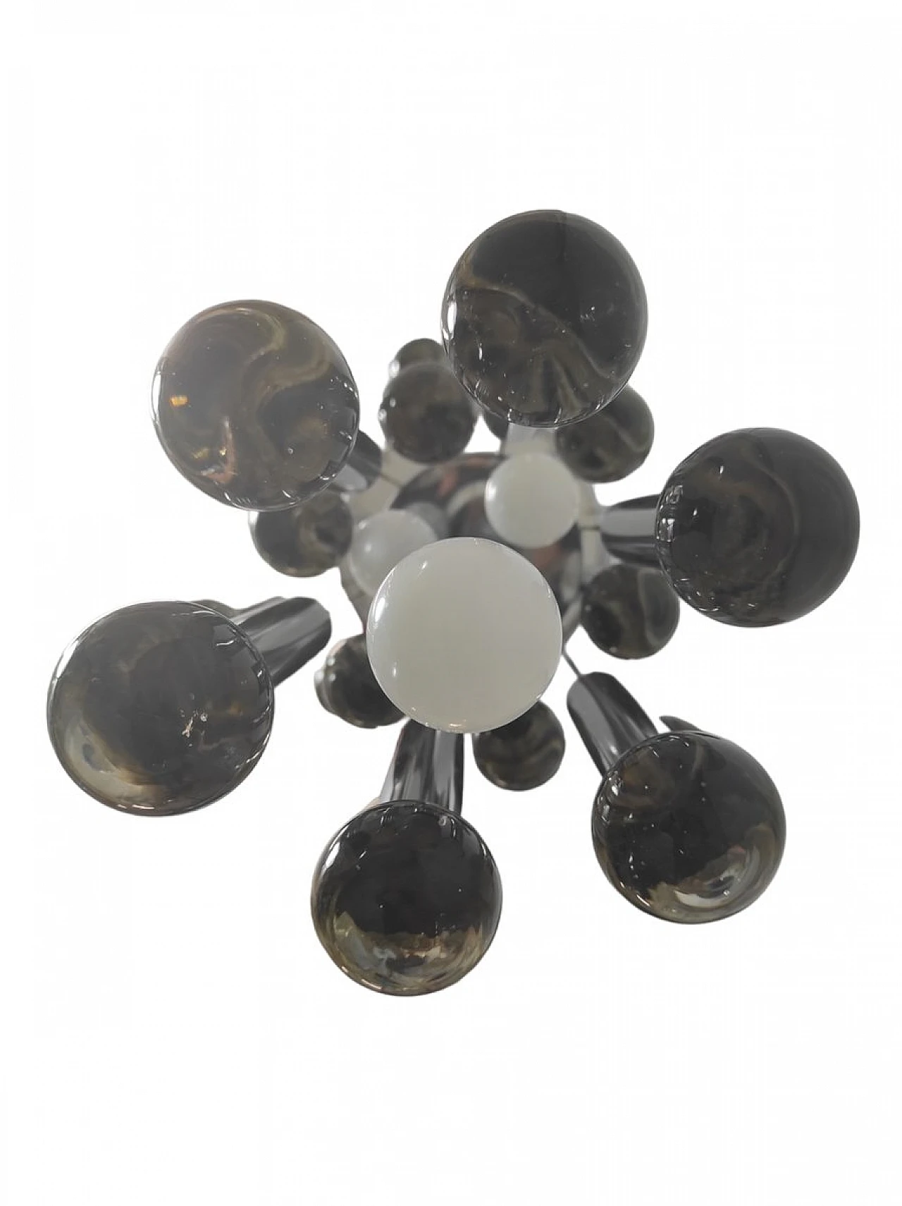 Lampadario a 24 luci in metallo attribuito a Sciolari, anni '70 6